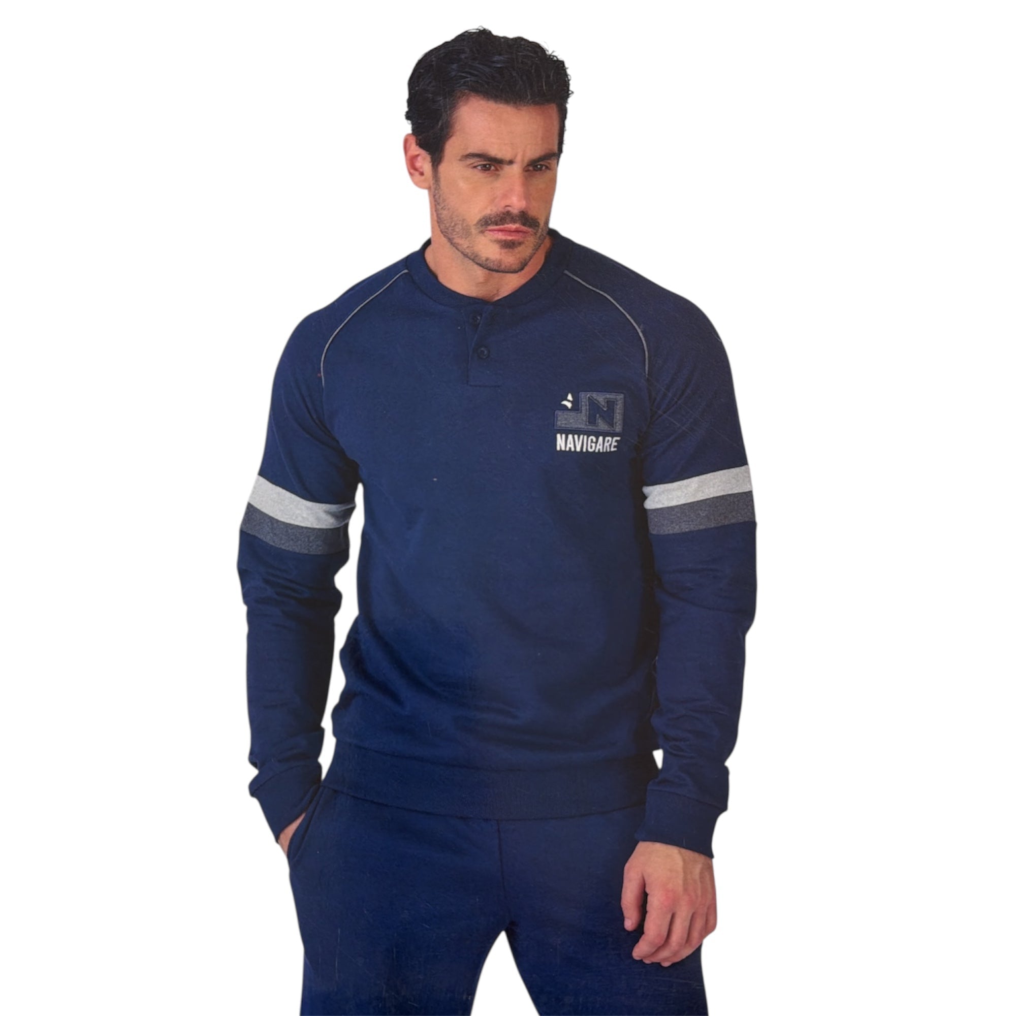 Pigiama Uomo Lungo in Cotone Felpato Serafino Navigare Art.141929 - Boutique dell'Intimo e del Neonato