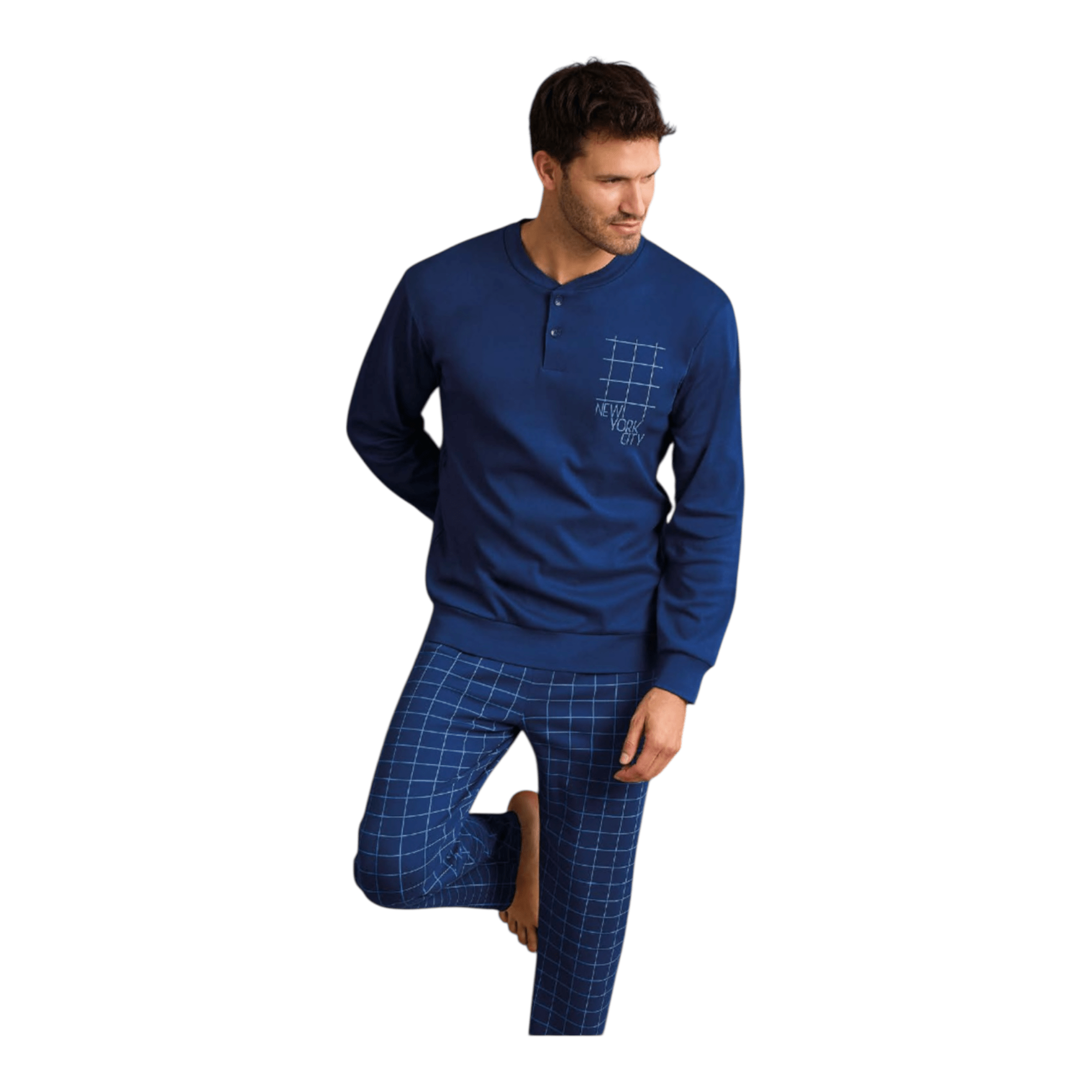 Pigiama Uomo Lungo in Cotone Interlock Il Granchio Art.GP2085 - Boutique dell'Intimo e del Neonato