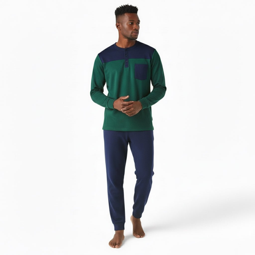 Pigiama Uomo Lungo in Cotone Interlock Serafino Paprika & Zenzero Art.ZP517 - Boutique dell'Intimo e del Neonato