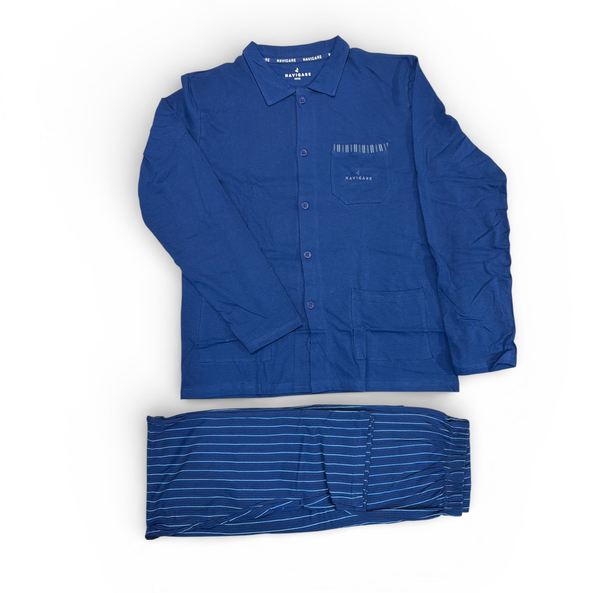 Pigiama Uomo Lungo in Cotone Jersey Aperto Davanti Navigare Art.141981 - Boutique dell'Intimo e del Neonato