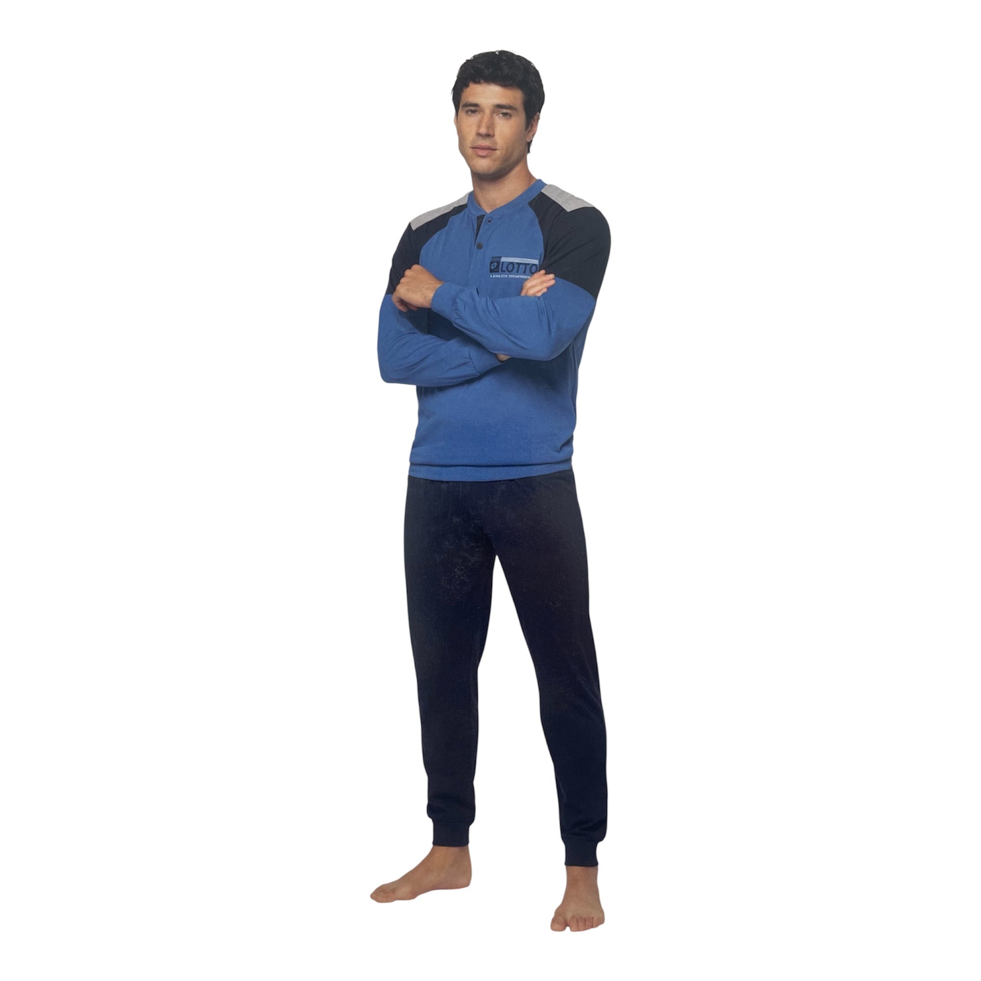 Pigiama Uomo Lungo in Cotone Jersey Lotto Art.LP1176 - Boutique dell'Intimo e del Neonato