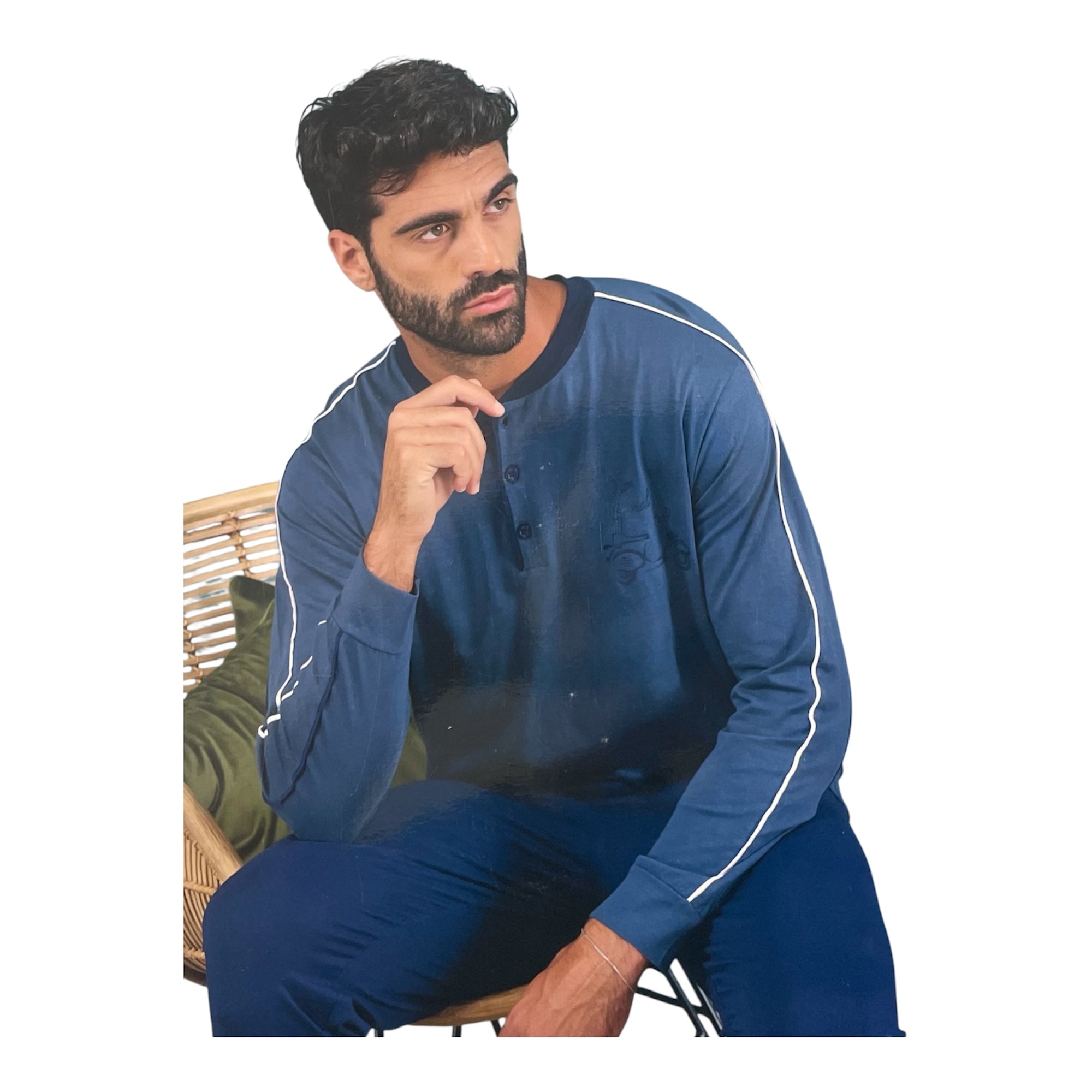 Pigiama Uomo Lungo in Cotone Jersey Oronero Art.OU440 - Boutique dell'Intimo e del Neonato