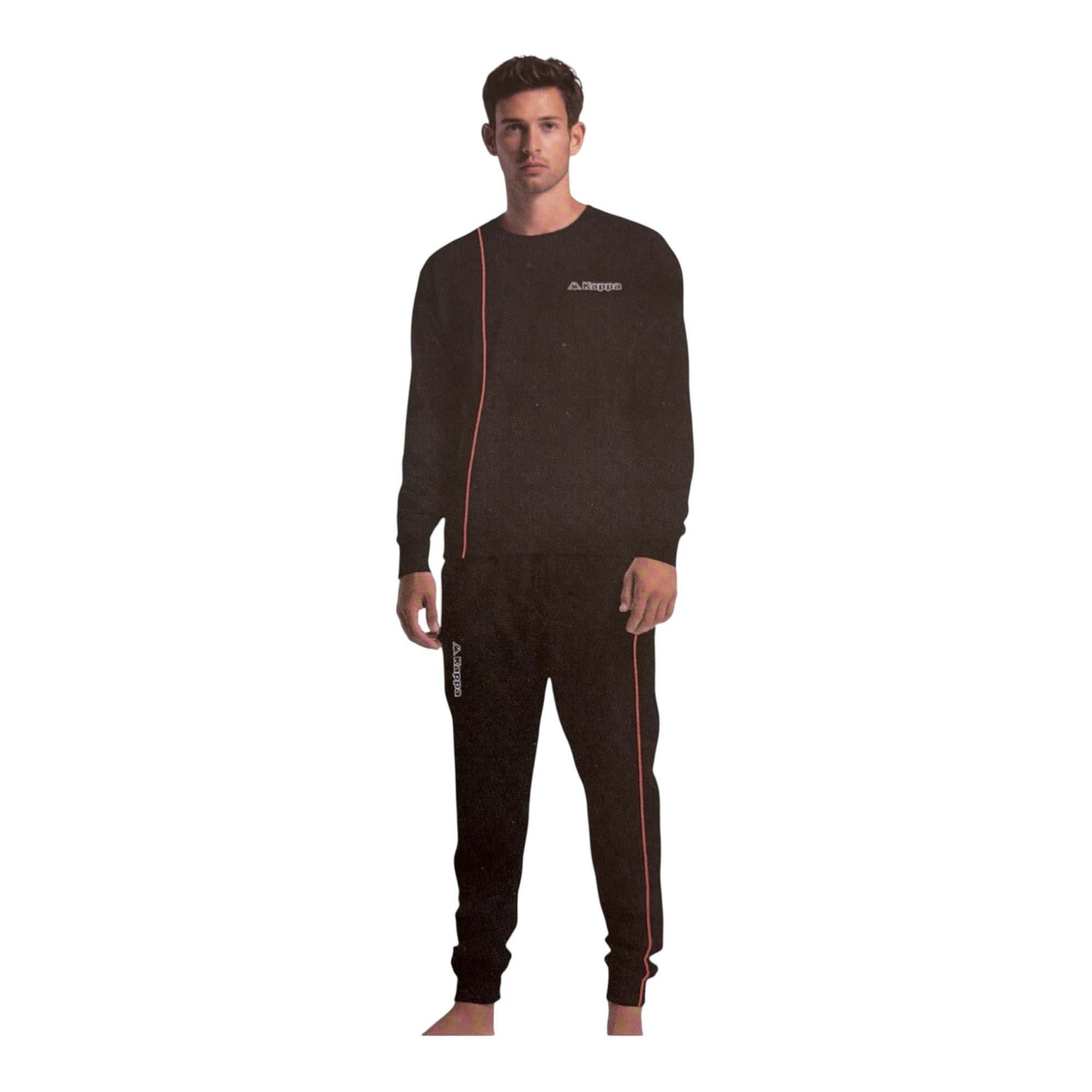 Pigiama Uomo Lungo in Cotone Jersey Serafino con Polsini Kappa Art.KMS26108 - Boutique dell'Intimo e del Neonato