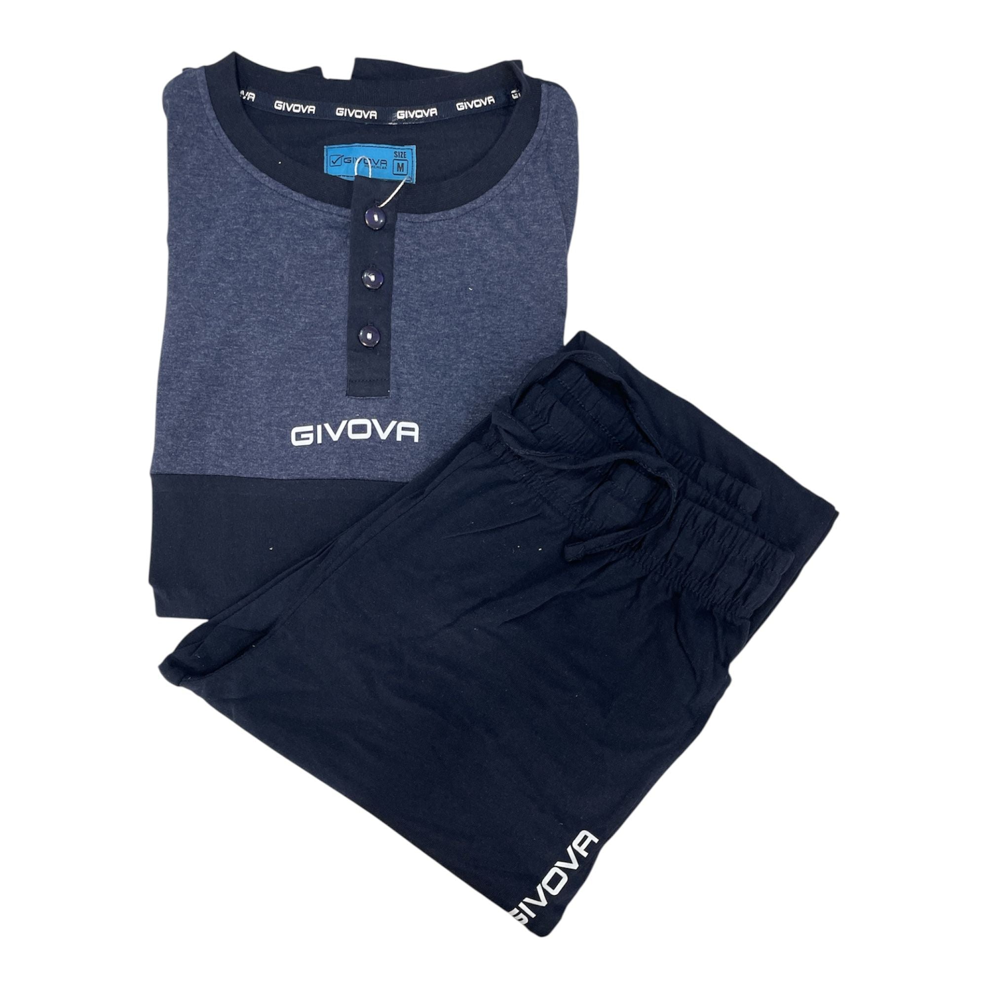 Pigiama Uomo Lungo in Cotone Jersey Serafino e Polsini Givova Art.G626J - Boutique dell'Intimo e del Neonato