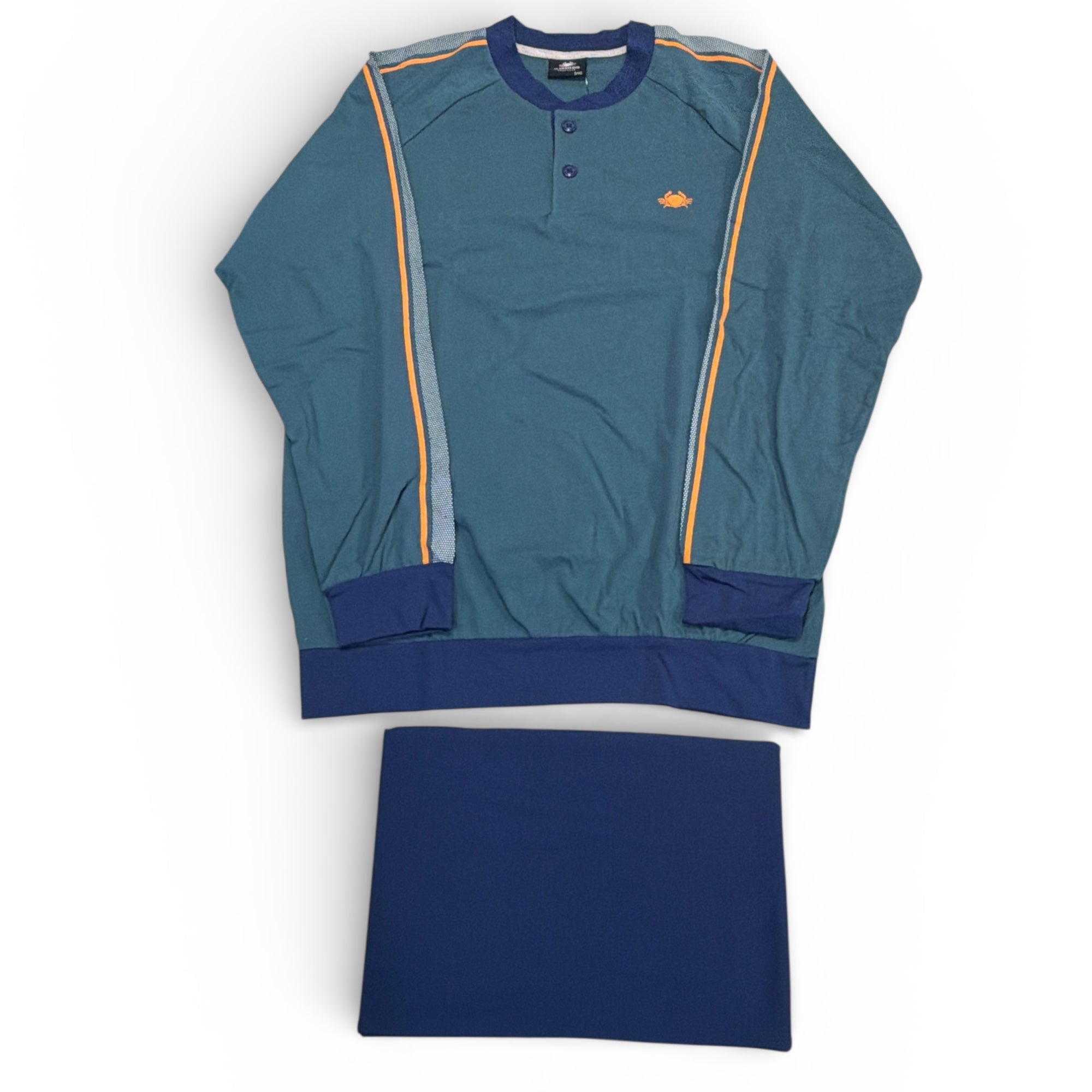 Pigiama Uomo Lungo in Cotone Jersey Serafino Il Granchio Art.GP1143 - Boutique dell'Intimo e del Neonato