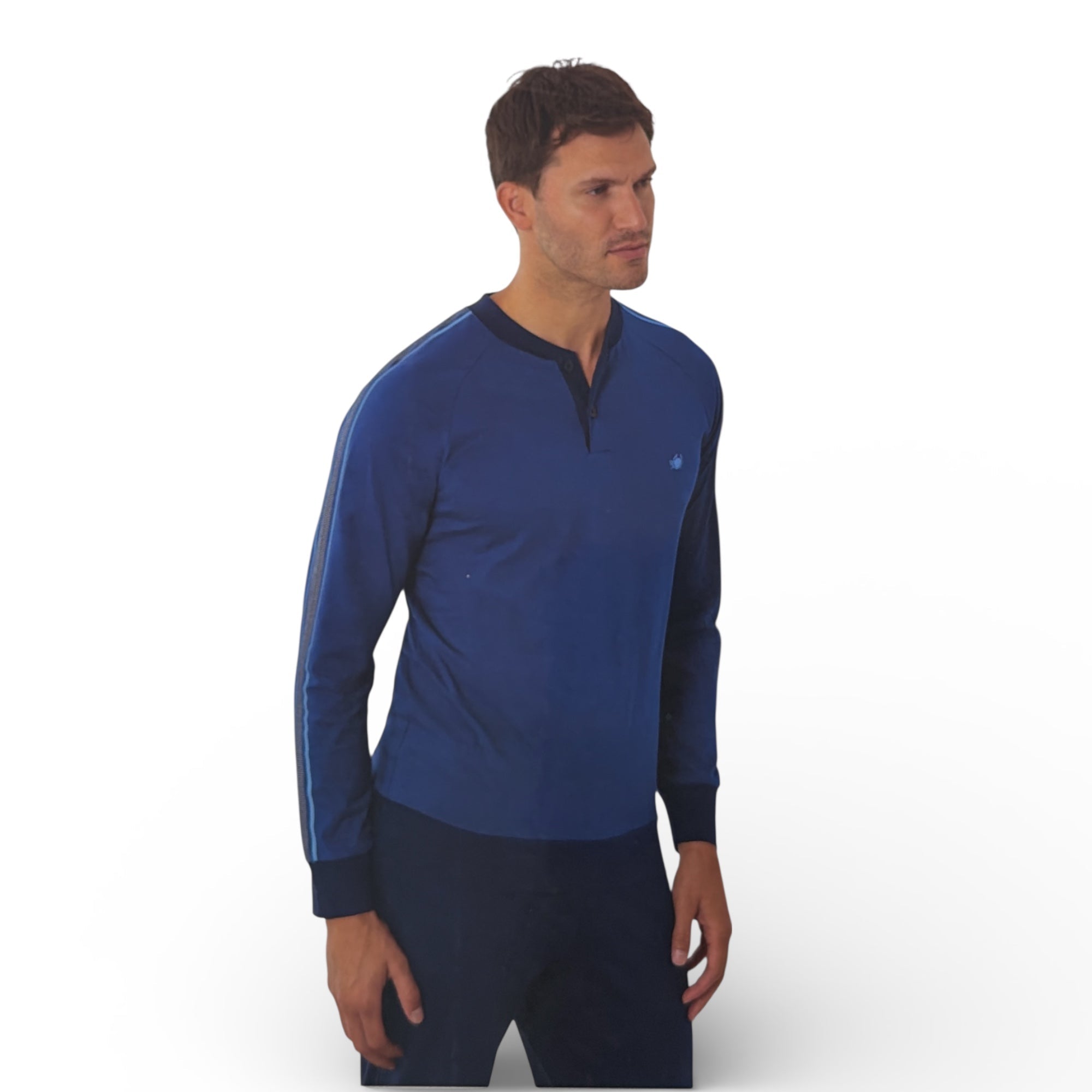 Pigiama Uomo Lungo in Cotone Jersey Serafino Il Granchio Art.GP1143 - Boutique dell'Intimo e del Neonato