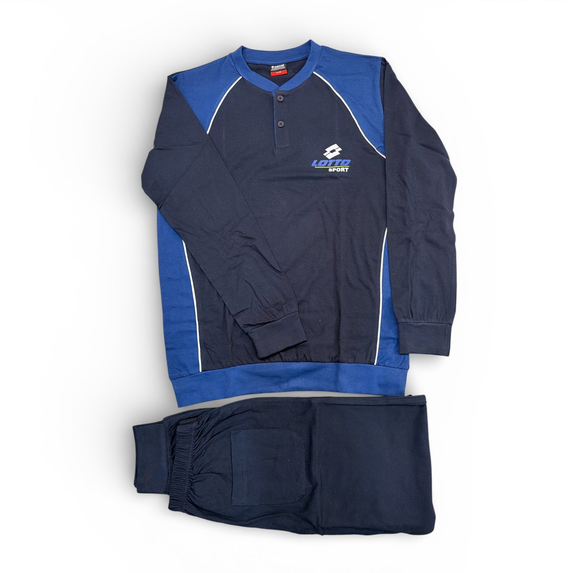 Pigiama Uomo Lungo in Cotone Jersey Serafino Lotto Art.LP1219 - Boutique dell'Intimo e del Neonato