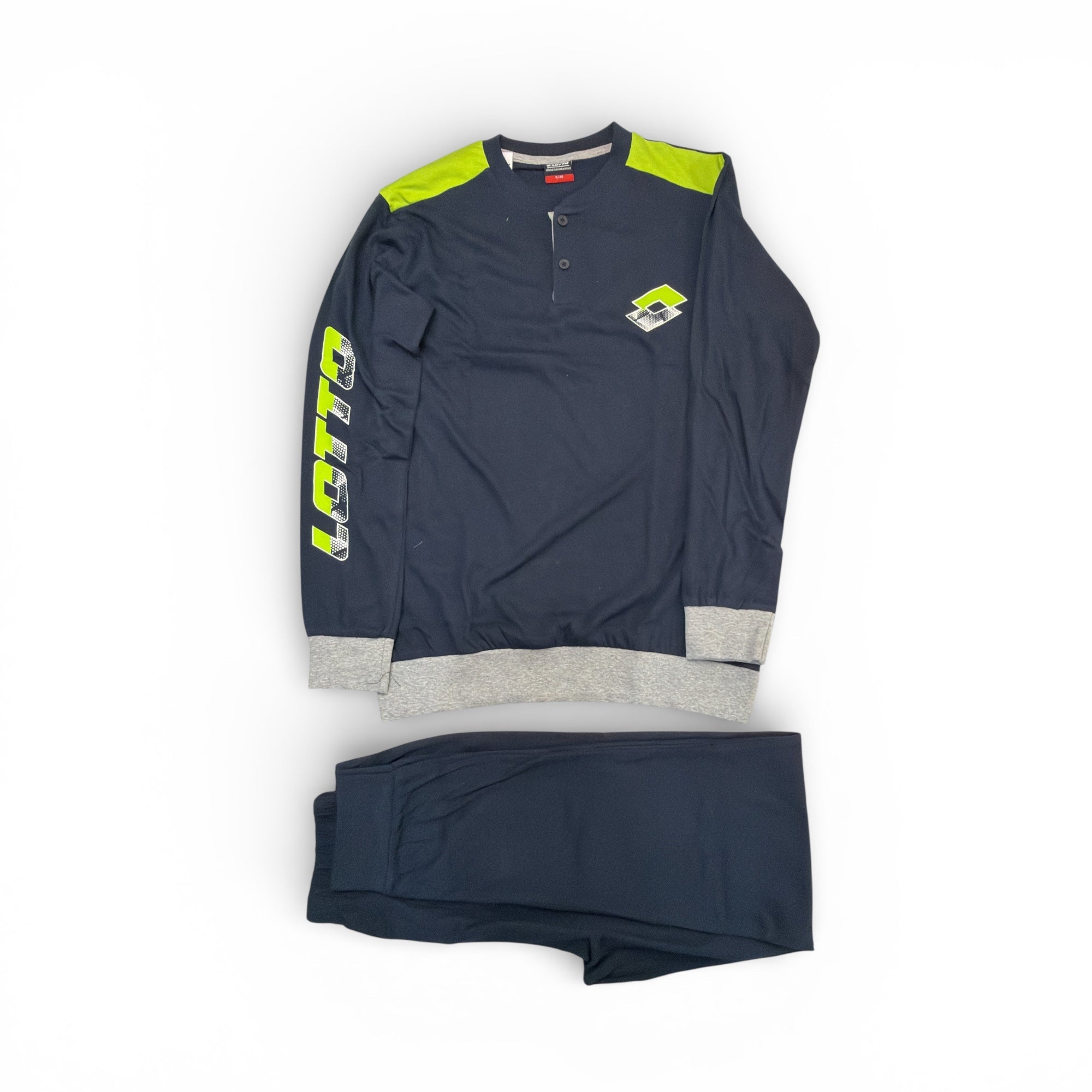 Pigiama Uomo Lungo in Cotone Jersey Serafino Lotto Art.LP1222 - Boutique dell'Intimo e del Neonato