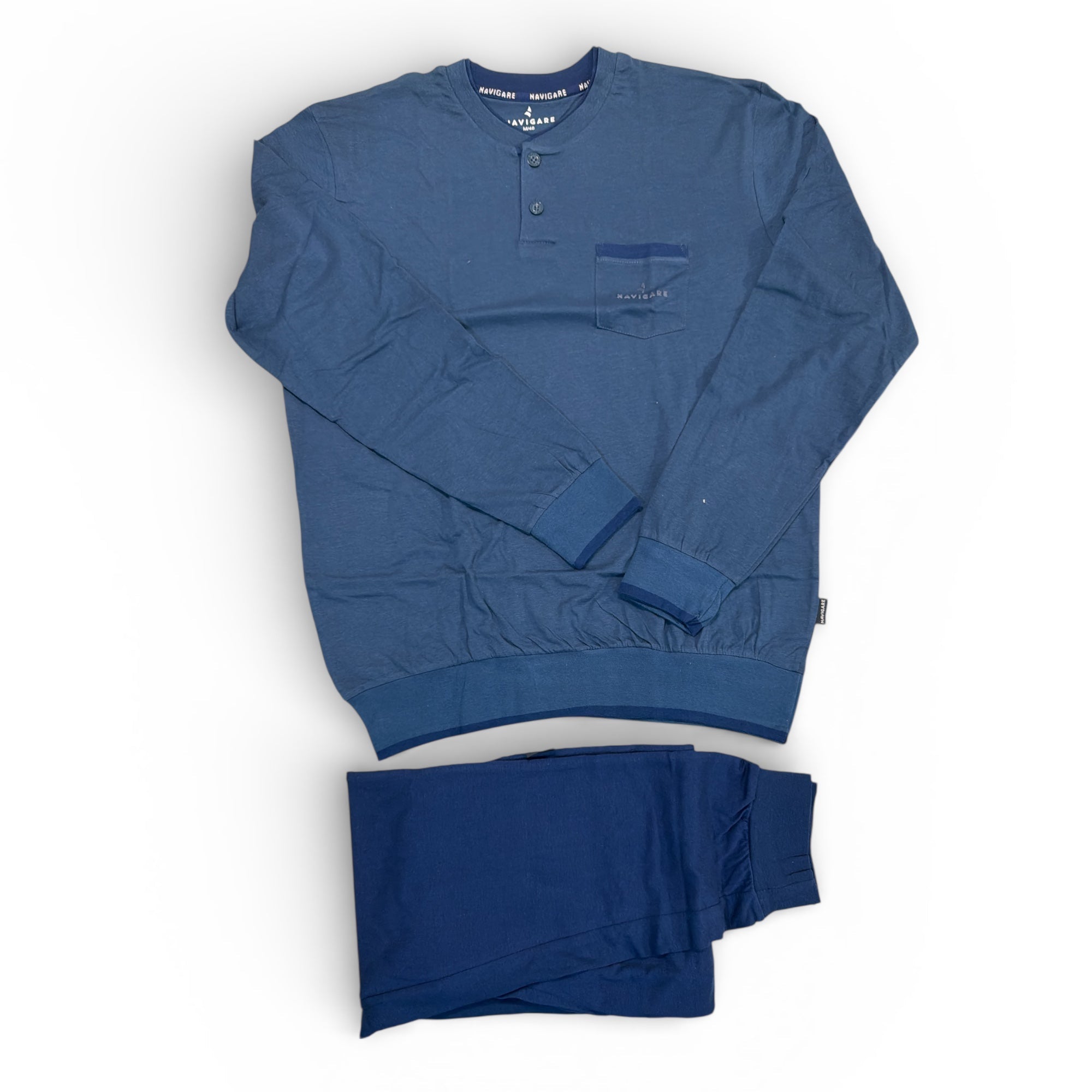 Pigiama Uomo Lungo in Cotone Jersey Serafino Navigare Art.141976 - Boutique dell'Intimo e del Neonato