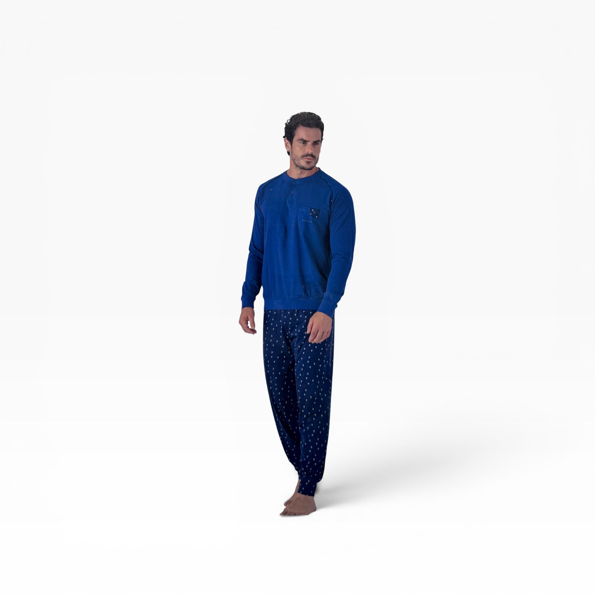 Pigiama Uomo Lungo in Cotone Jersey Serafino Navigare Art.141980 - Boutique dell'Intimo e del Neonato