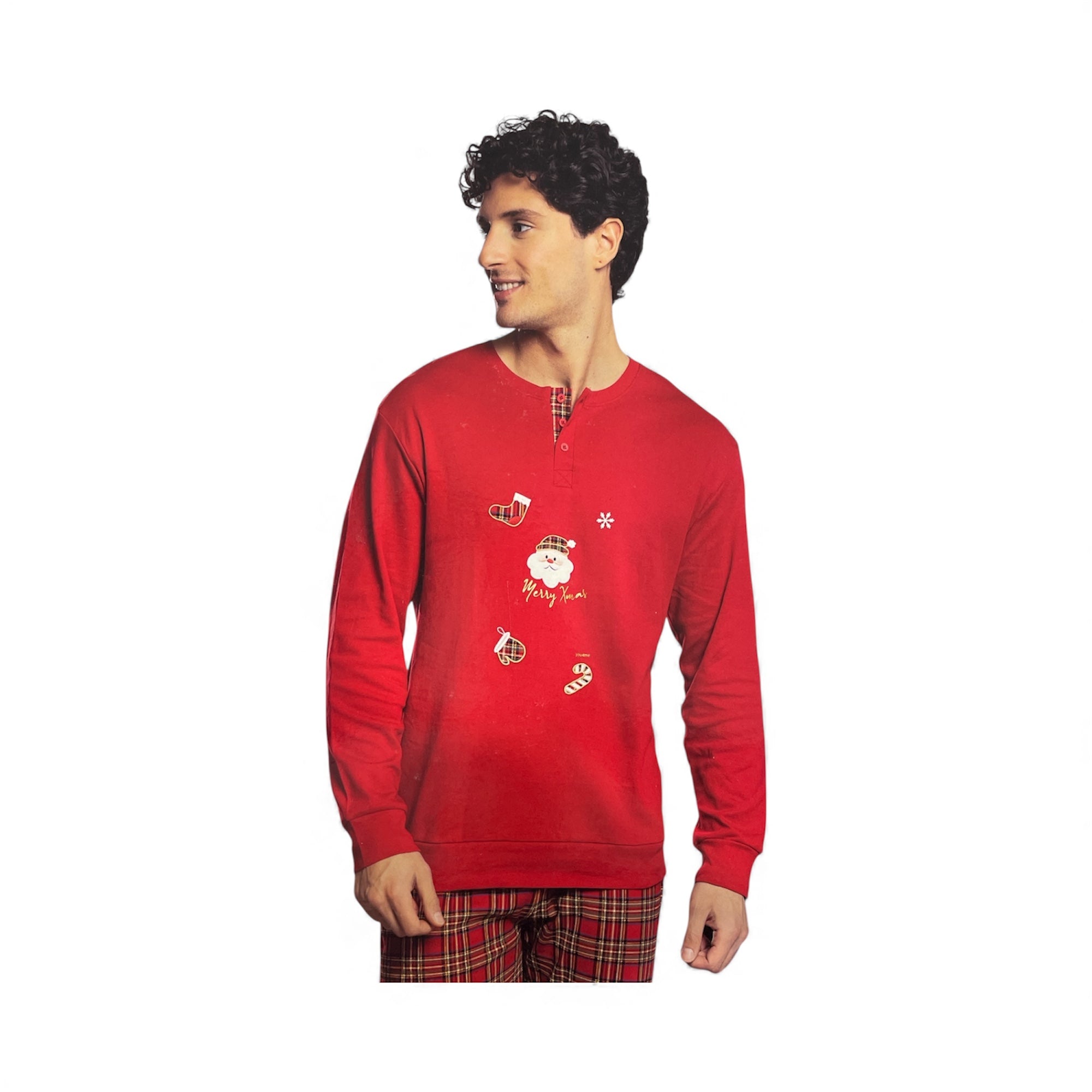 Pigiama Uomo Natalizio Family in Caldo Cotone Serafino You & Me Art.YMXI713 - Boutique dell'Intimo e del Neonato