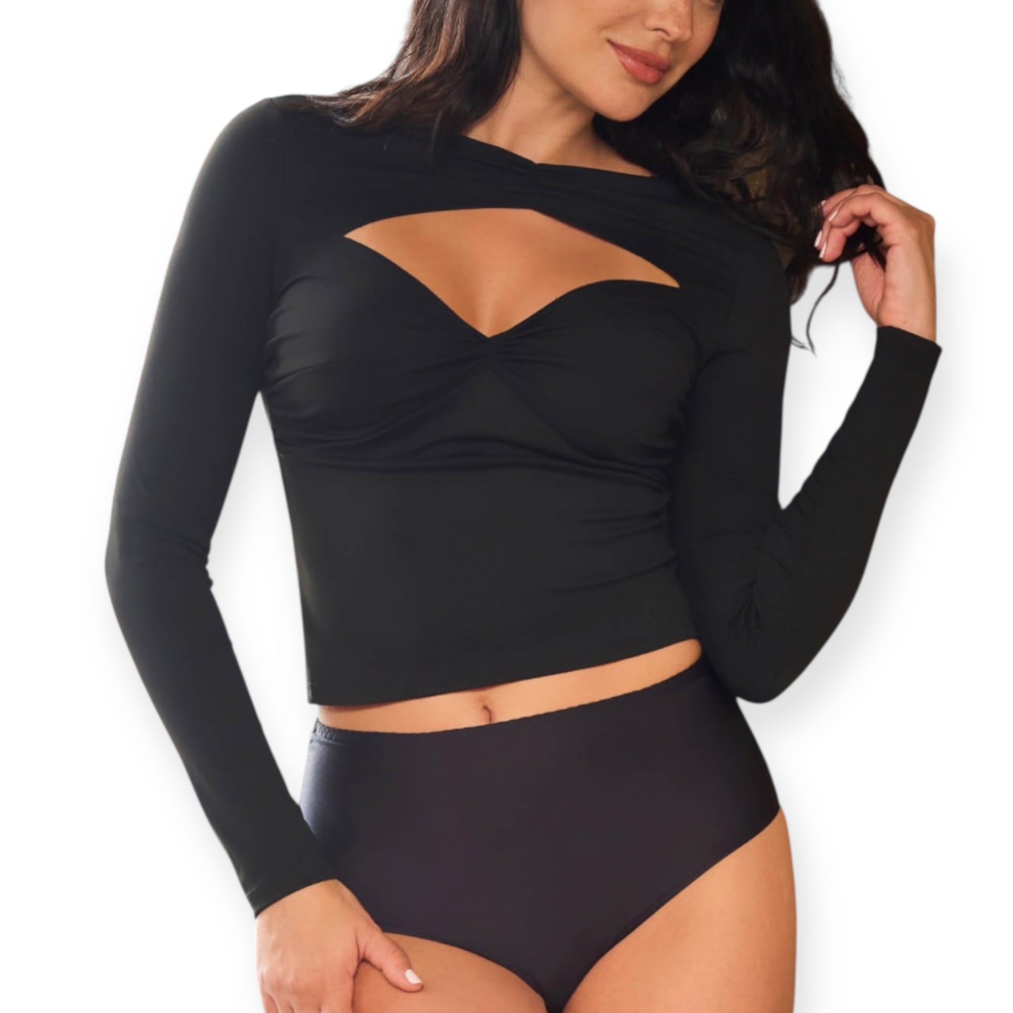 Top Sensual Donna Manica Lunga Scollo Cuore Love and Bra Art.102958 - Boutique dell'Intimo e del Neonato