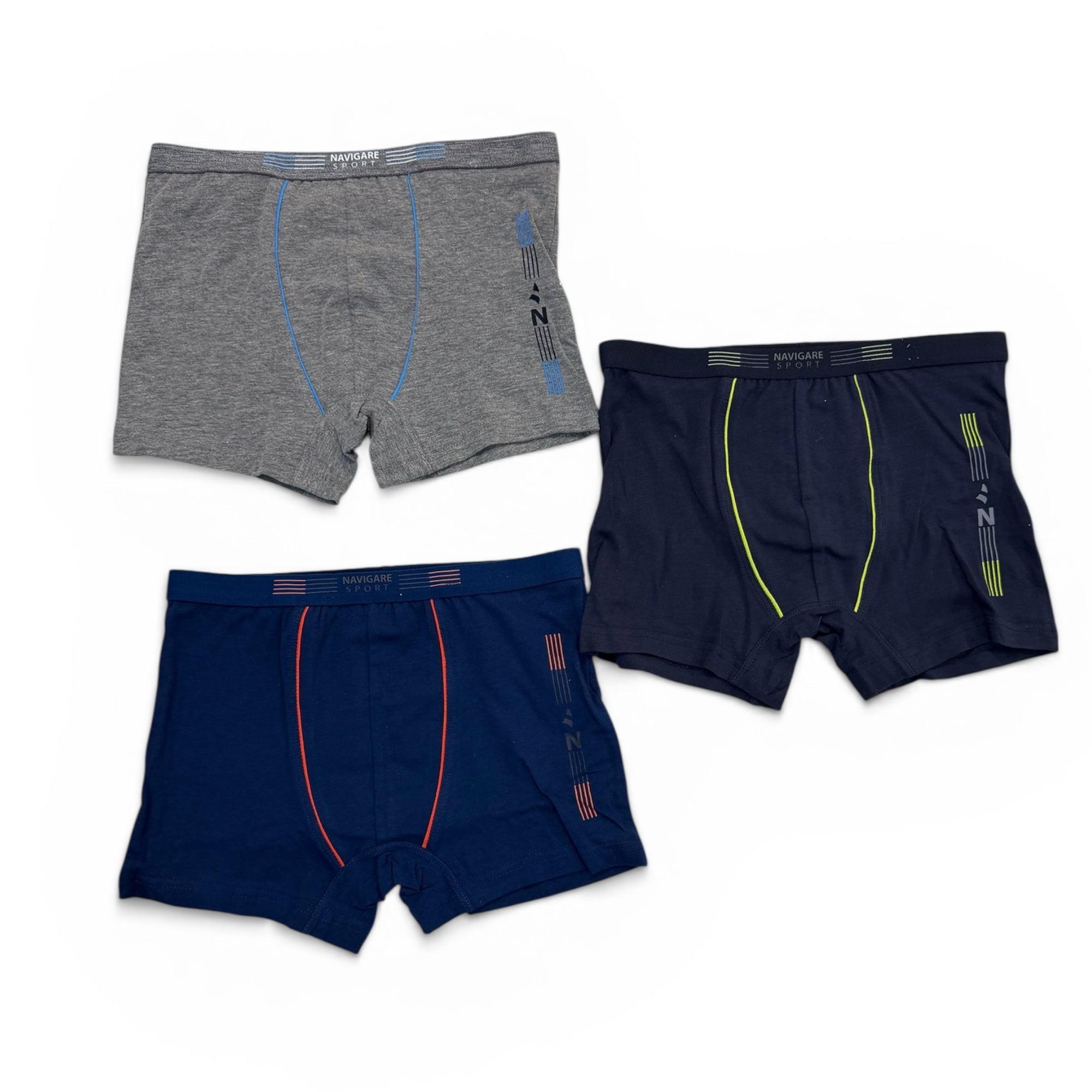 Tri - Pack Boxer Bimbo in Cotone Elastico Esterno Navigare Art.B600T - Boutique dell'Intimo e del Neonato