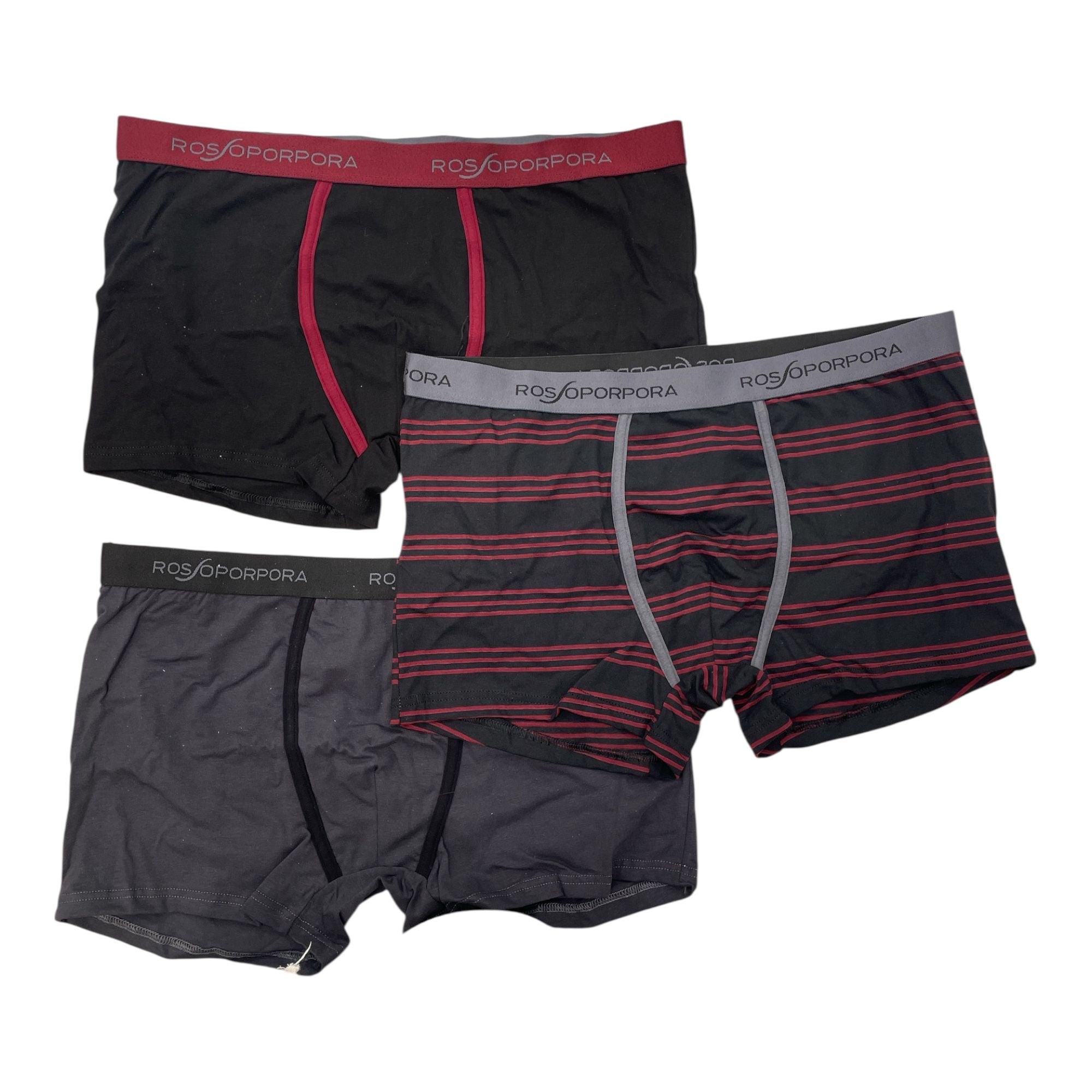 TRI - PACK BOXER COTONE ELASTICIZZATO ELASTICO ESTERNO ROSSOPORPORA ART.UB2116 - Boutique dell'Intimo e del Neonato
