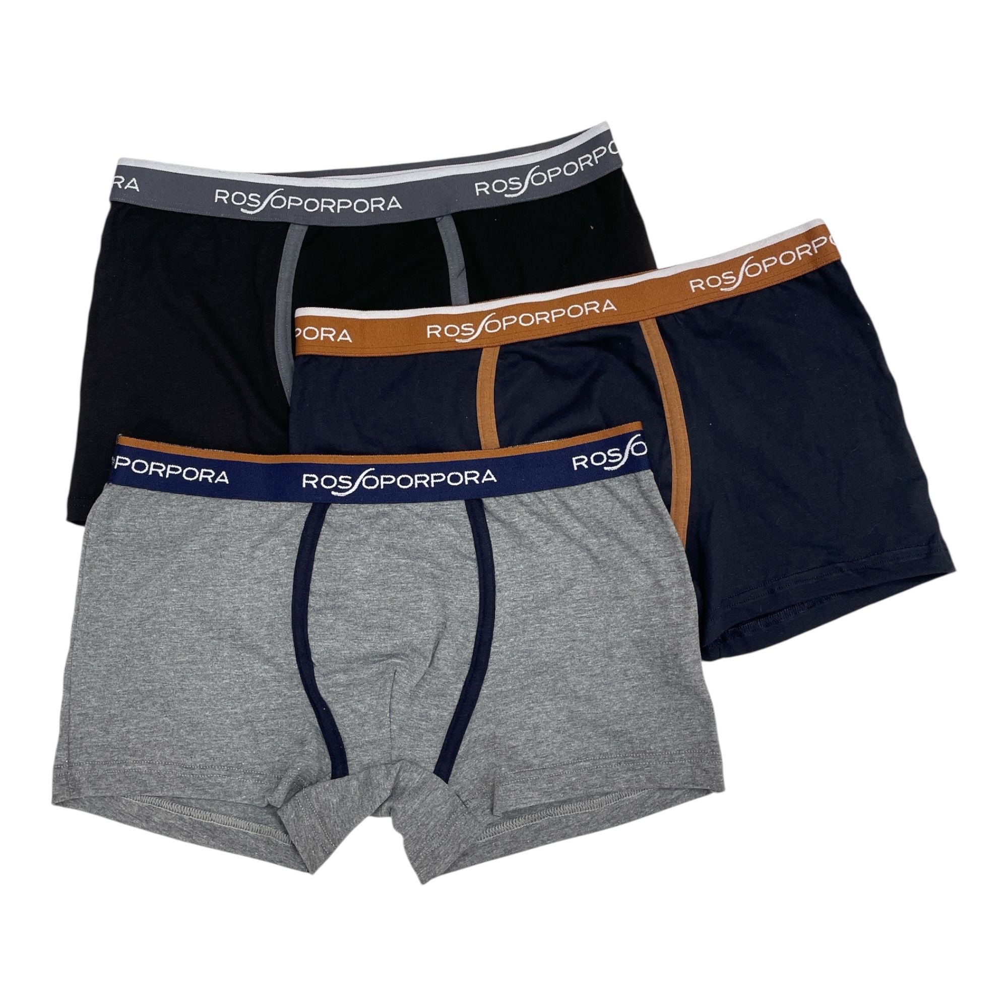 TRI - PACK BOXER COTONE ELASTICIZZATO ELASTICO ESTERNO ROSSOPORPORA ART.UB2120 - Boutique dell'Intimo e del Neonato