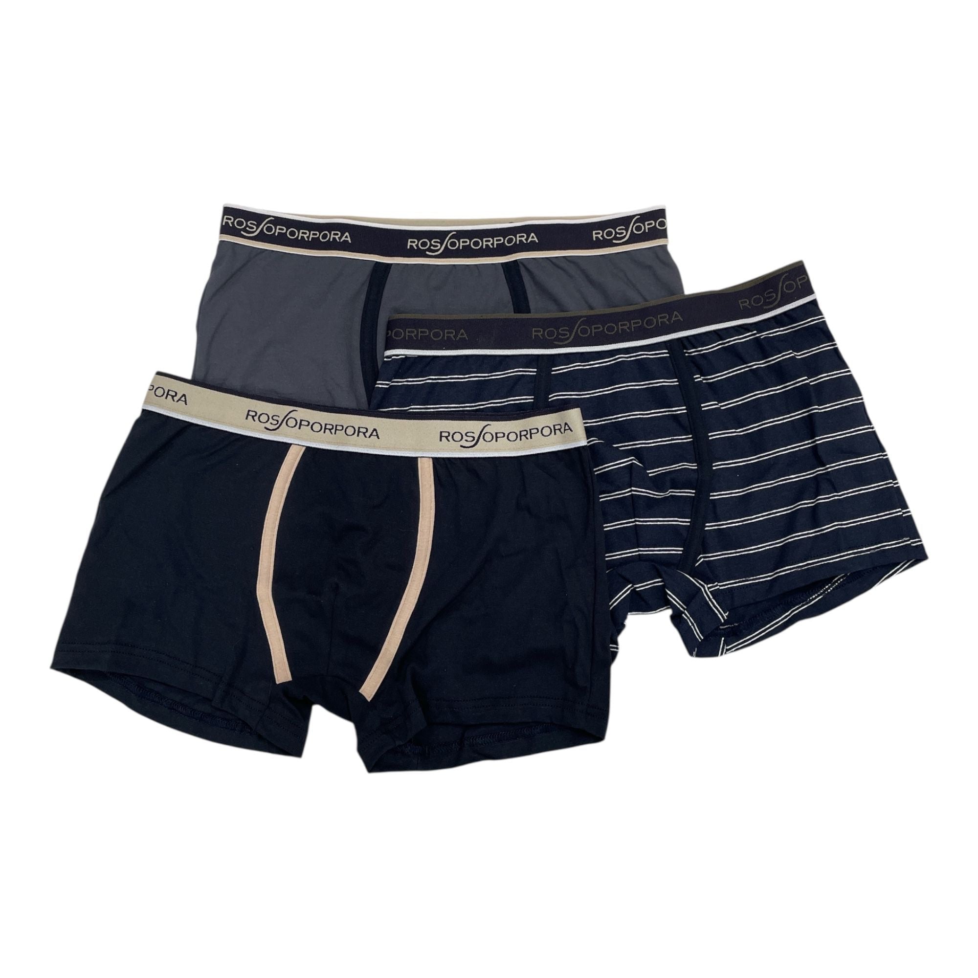 TRI - PACK BOXER COTONE ELASTICIZZATO ELASTICO ESTERNO ROSSOPORPORA ART.UB2124 - Boutique dell'Intimo e del Neonato