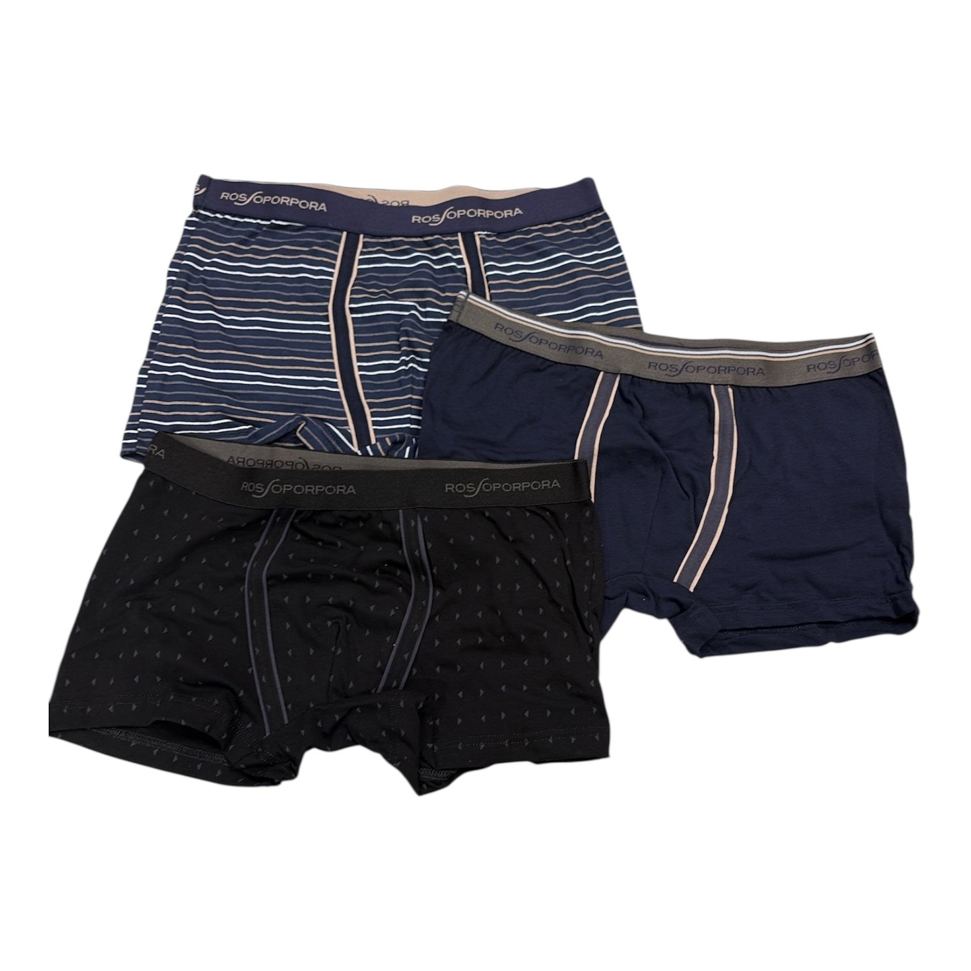 Tri - Pack Boxer Uomo in Cotone Elasticizzato con Elastico Esterno Rossoporpora Art.UB1892 - Boutique dell'Intimo e del Neonato