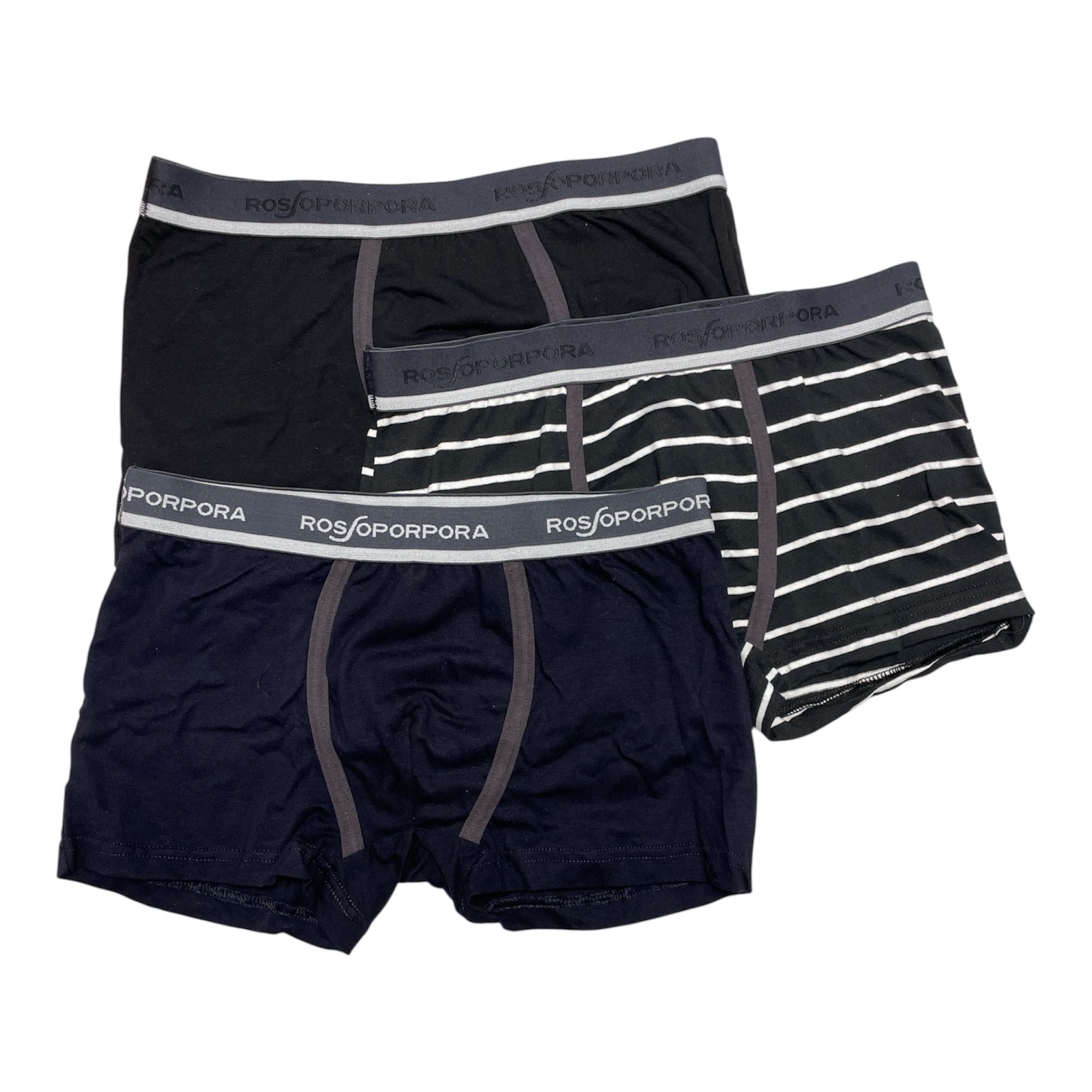 Tri - Pack Boxer Uomo in Cotone Elasticizzato con Elastico Esterno Rossoporpora Art.UB2008 - Boutique dell'Intimo e del Neonato