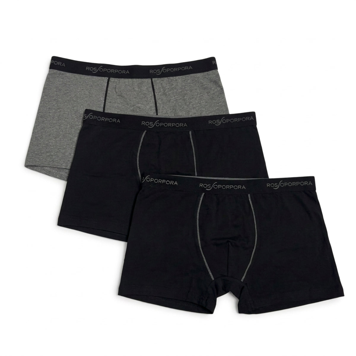 Tri-Pack Boxer Uomo in Cotone Elasticizzato con Elastico Esterno Rossoporpora Art.UB2214 - Boutique dell'Intimo e del Neonato