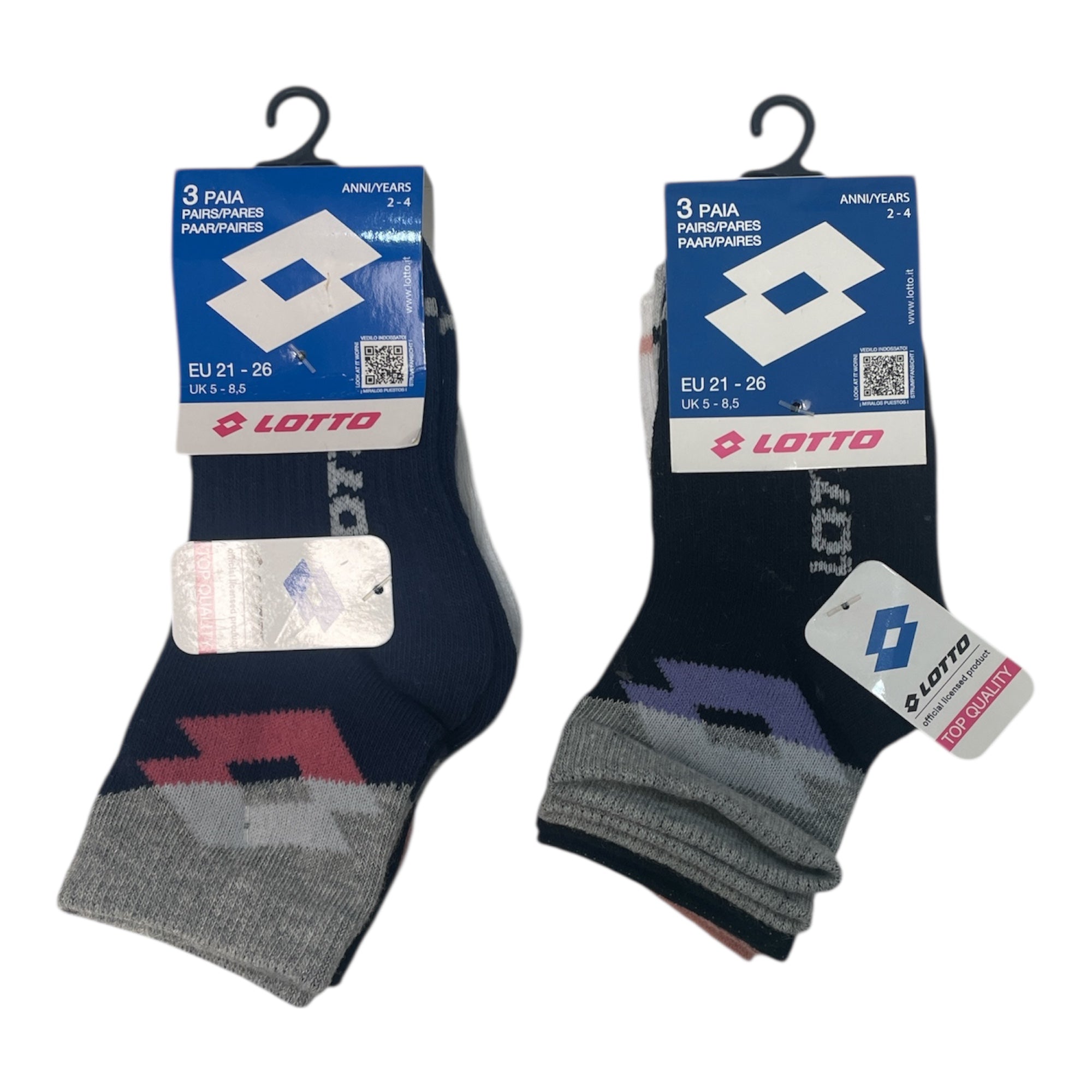 Tri - Pack Calza Corta Bimba in Cotone Lotto Art. SQUASH_G - 2Ass - Boutique dell'Intimo e del Neonato