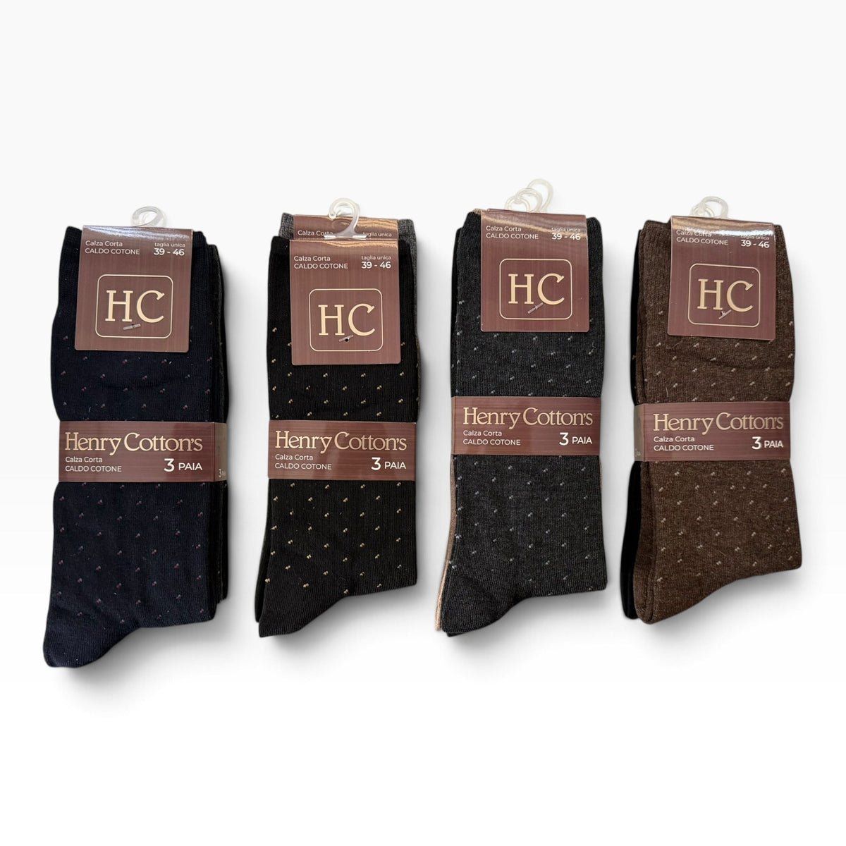 Tri-Pack Calza Corta Uomo Fantasia in Caldo Cotone Cotton's Art.HM116 - Boutique dell'Intimo e del Neonato