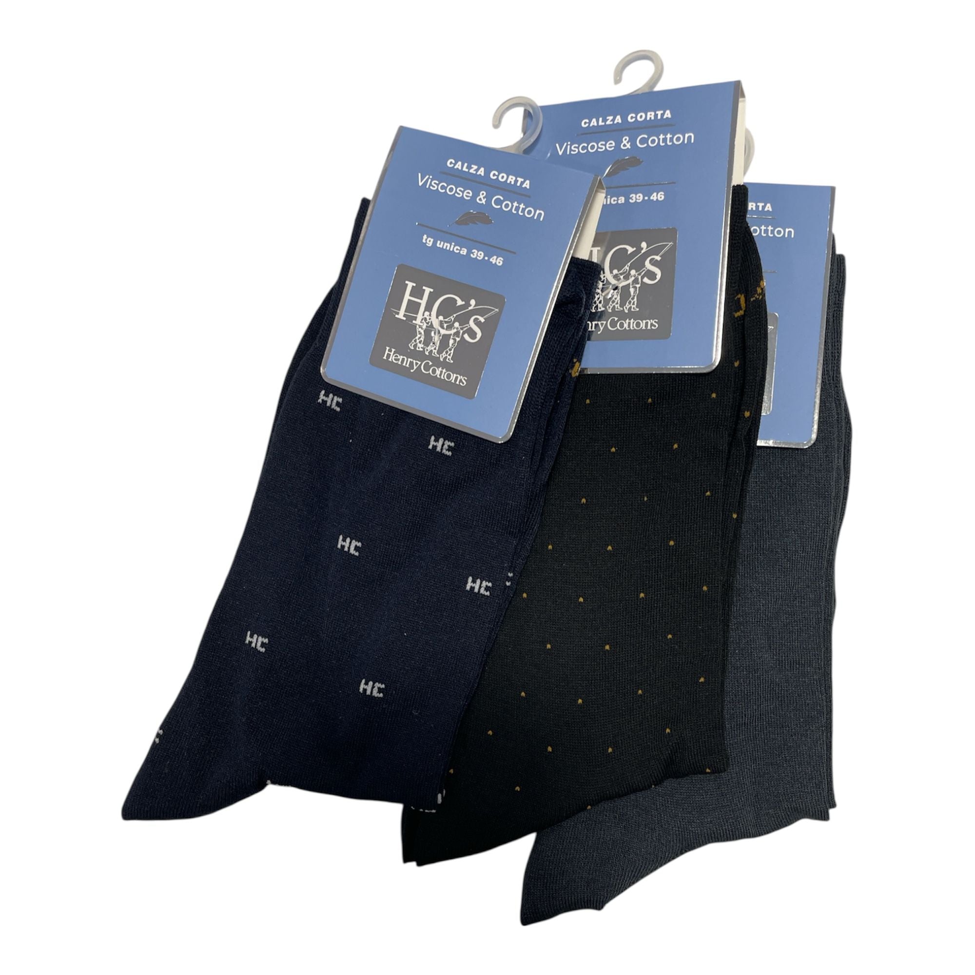 Tri - Pack Calza Corta Uomo Fantasia Viscose & Cotton Henry Cotton's Art.HV20611 - Boutique dell'Intimo e del Neonato