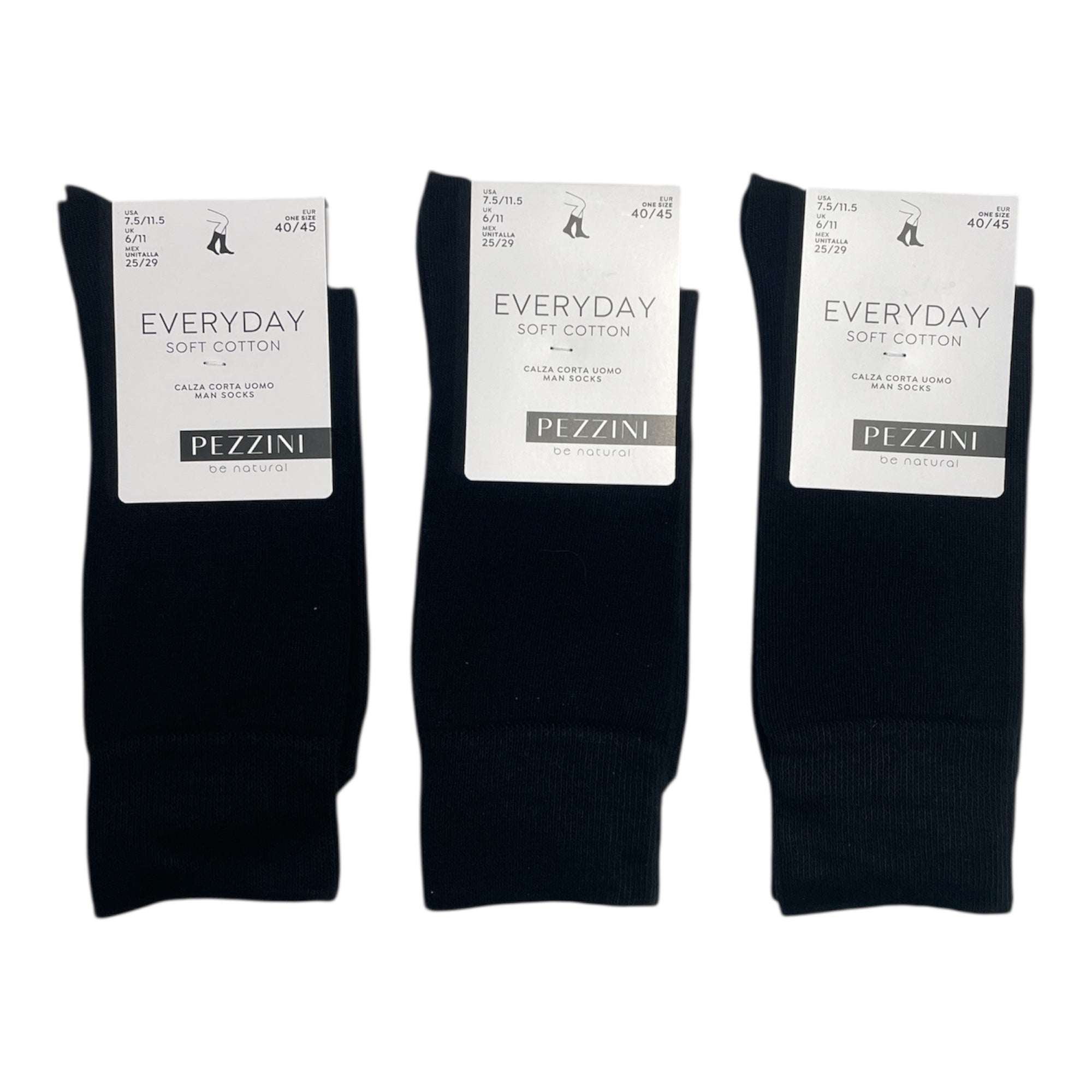 Tri - Pack Calza Corta Uomo in Caldo Cotone Cucitura Piatta Pezzini Art.UCZ - 930 EVERYDAY - Boutique dell'Intimo e del Neonato