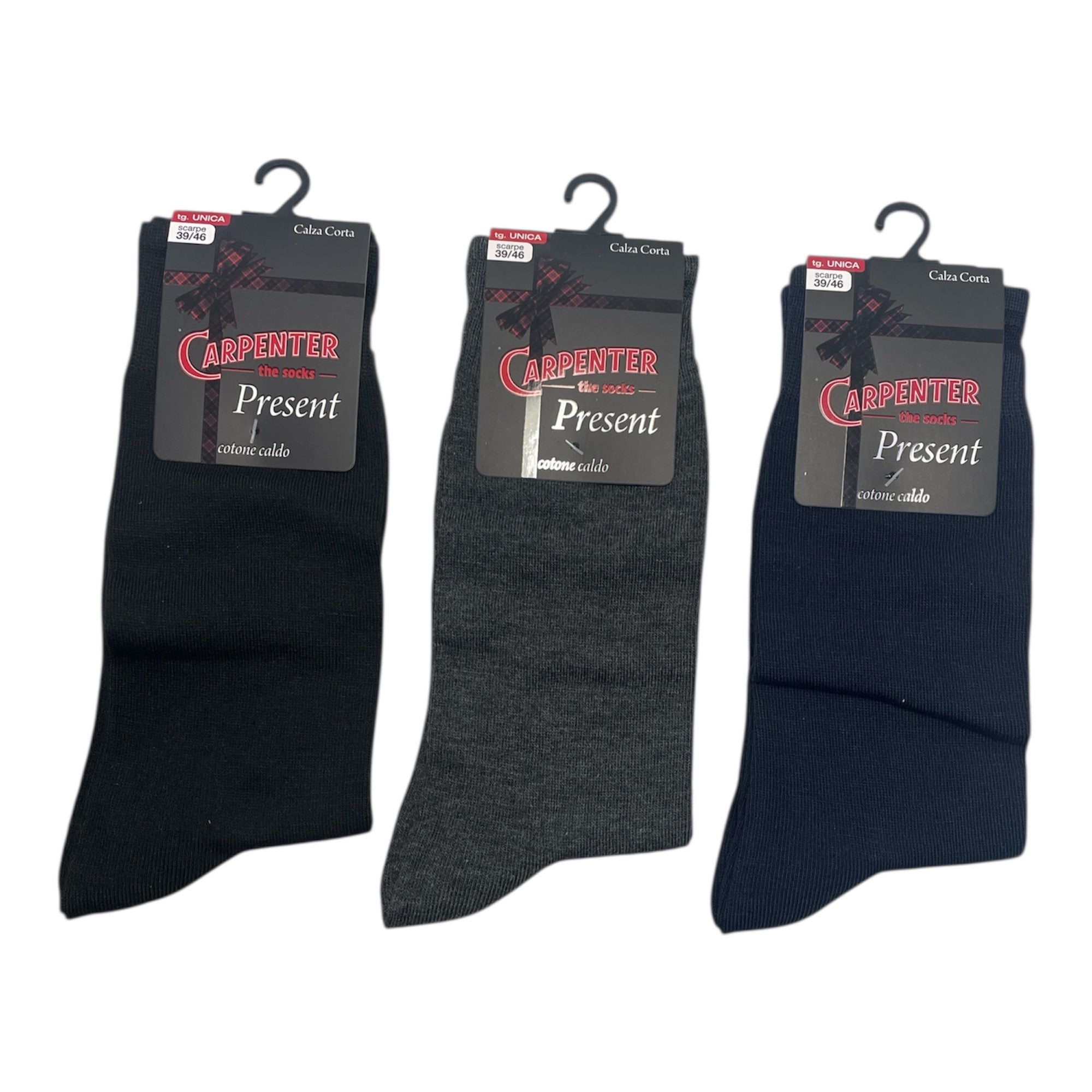 Tri - Pack Calza Corta Uomo in Caldo Cotone Tinta Unita Carpenter Art.N220 - Boutique dell'Intimo e del Neonato