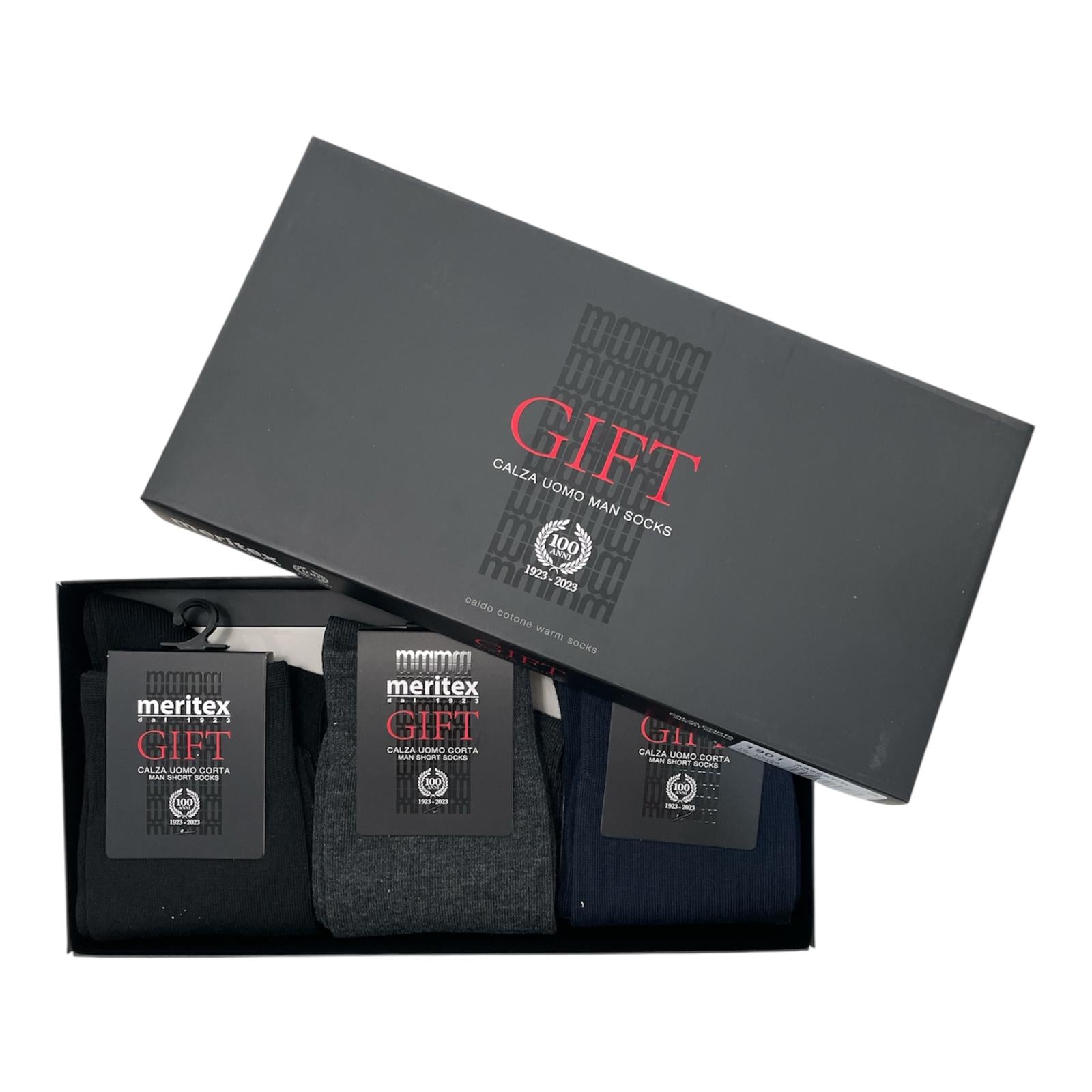 Tri - Pack Calza Corta Uomo in Cotone Caldo Meritex Art.1901 - Boutique dell'Intimo e del Neonato