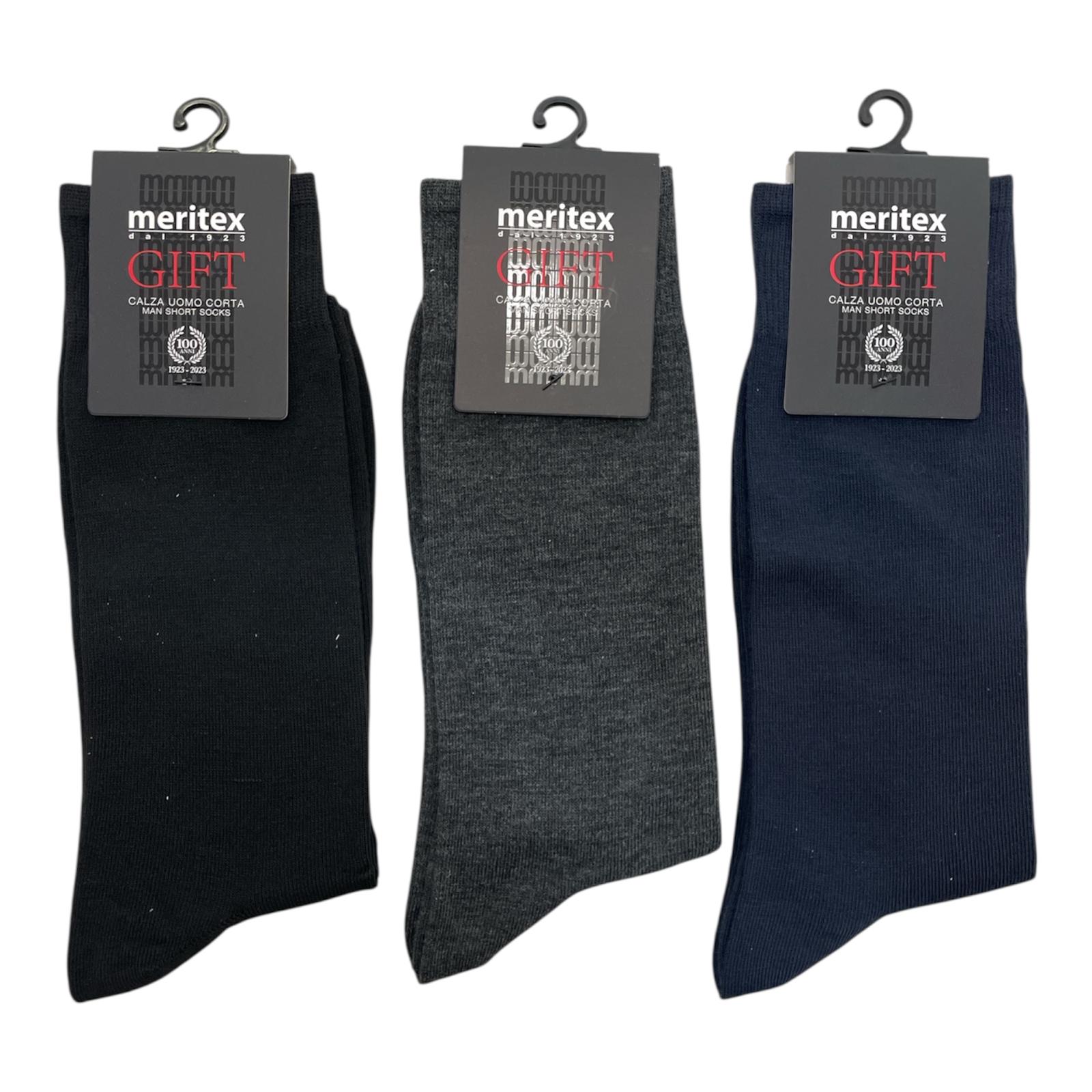 Tri - Pack Calza Corta Uomo in Cotone Caldo Meritex Art.1901 - Boutique dell'Intimo e del Neonato
