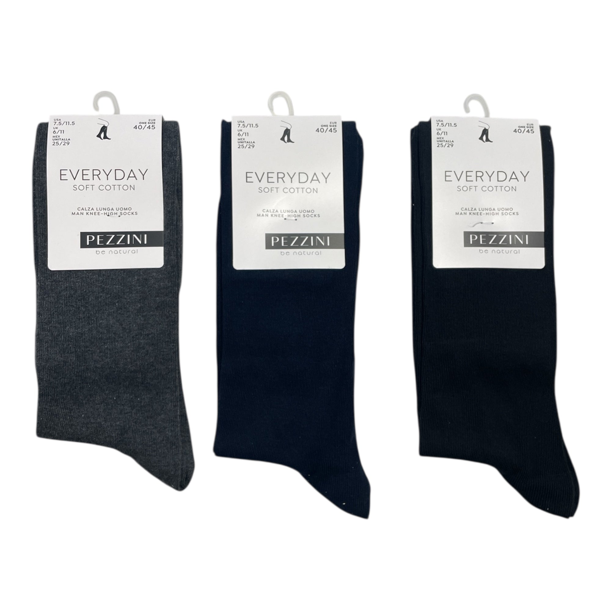 Tri - Pack Calza Lunga Uomo in Caldo Cotone Cucitura Piatta Pezzini Art.UGB - 980 EVERYDAY - Boutique dell'Intimo e del Neonato