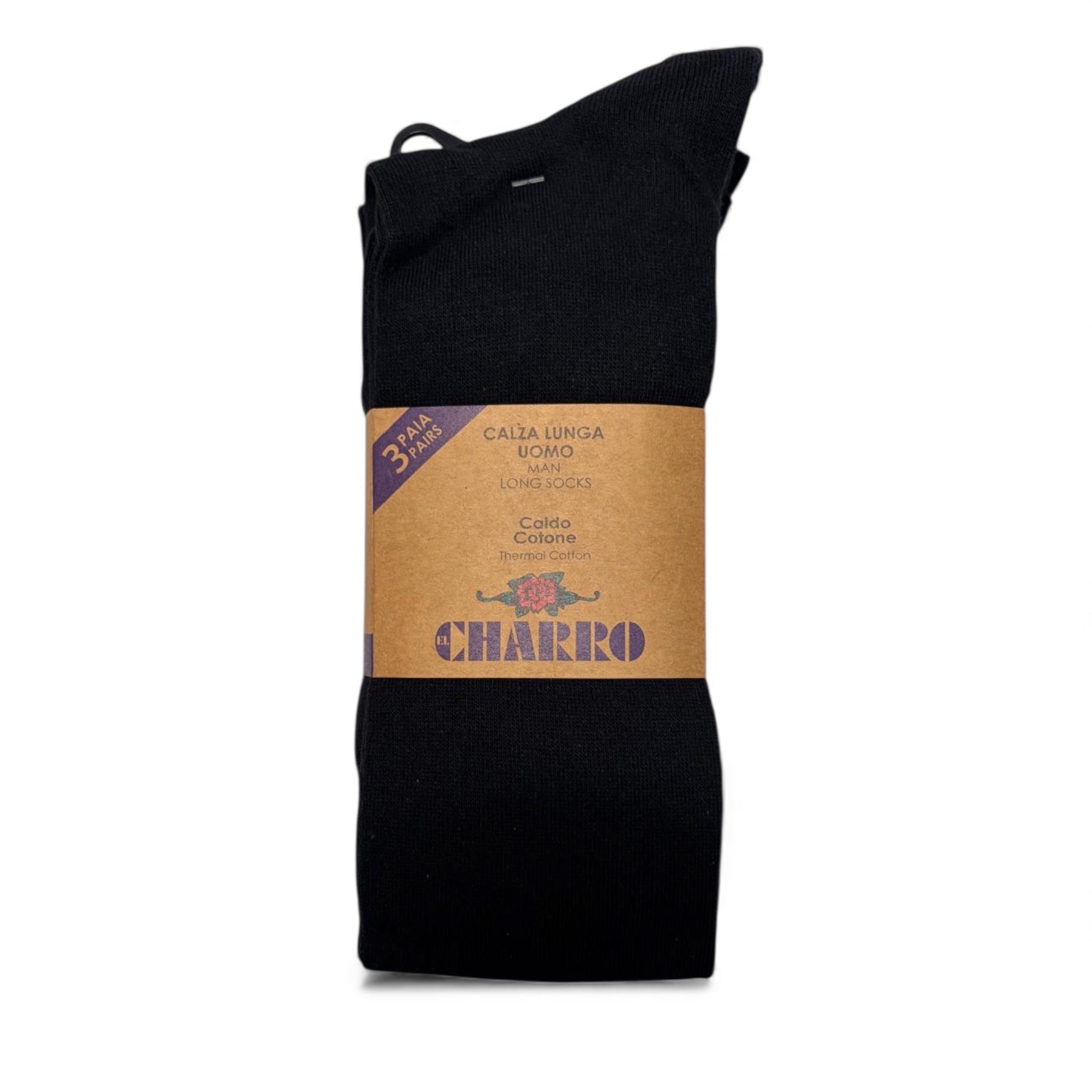 Tri - Pack Calza Lunga Uomo in Caldo Cotone Tinta Unita Charro Art.FRANCO1NE - Boutique dell'Intimo e del Neonato