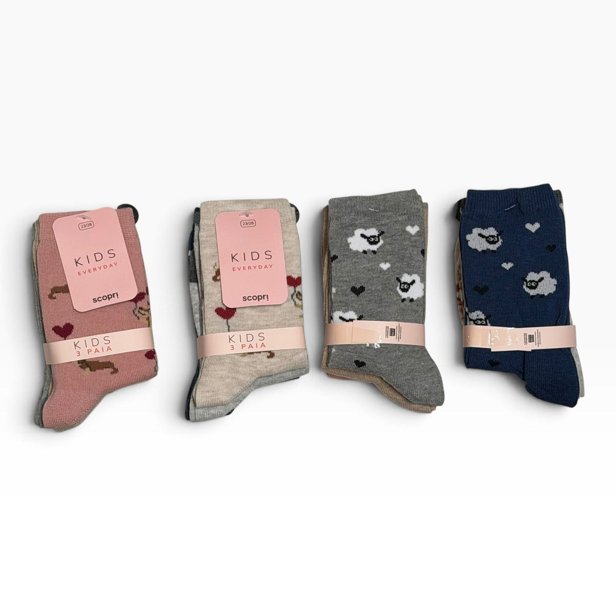 Tri-Pack Calze Bimba Corto in Caldo Cotone Scopri Art.DOROTHY - Boutique dell'Intimo e del Neonato