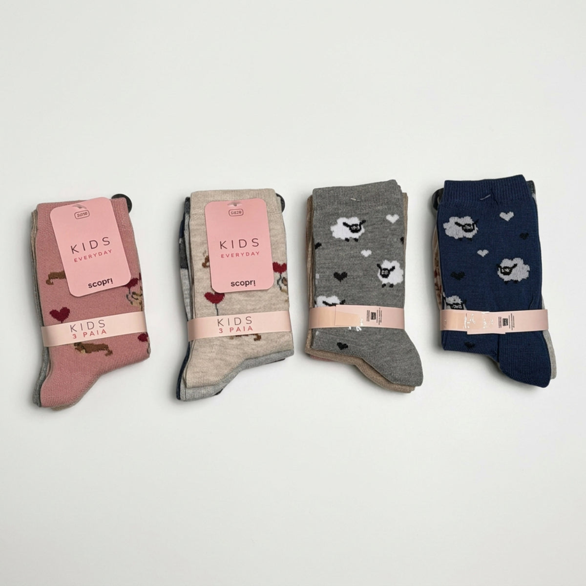 Tri-Pack Calze Bimba Corto in Caldo Cotone Scopri Art.DOROTHY - Boutique dell'Intimo e del Neonato