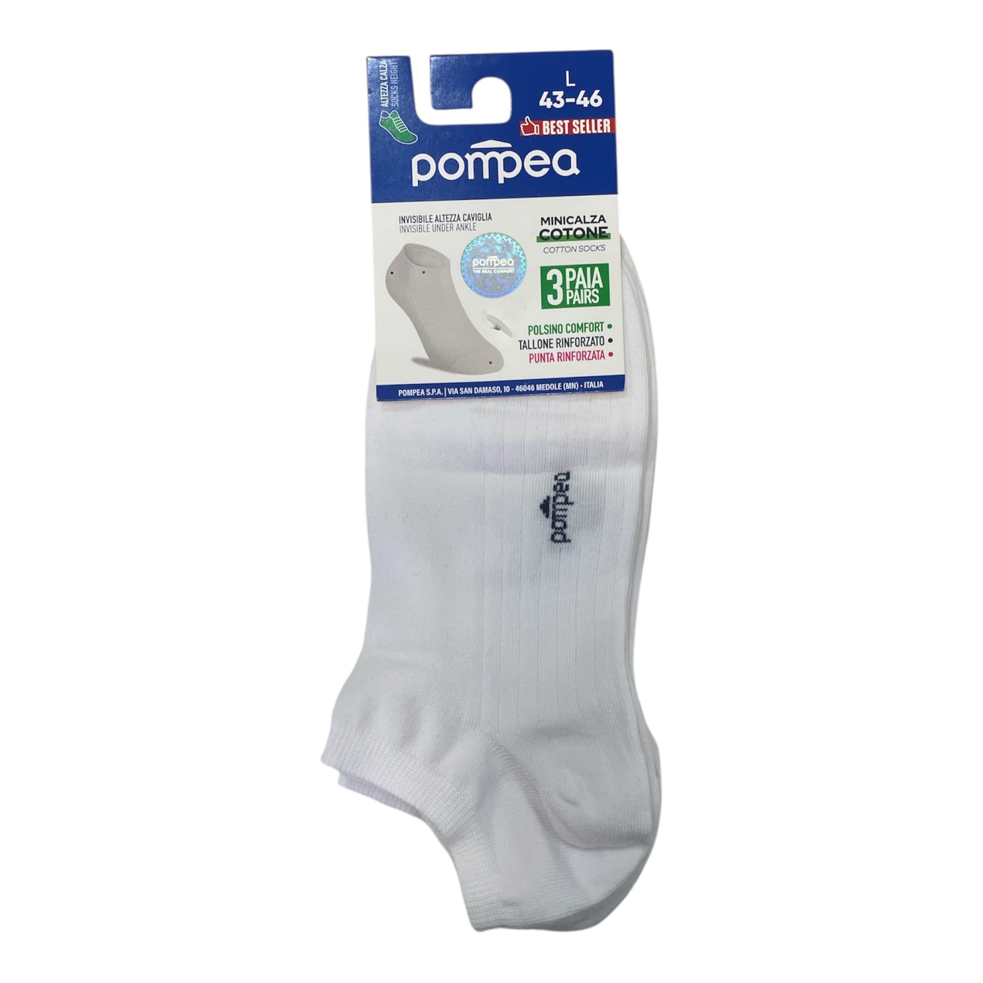 Tri - Pack Minicalza Unisex in Cotone Pompea Art.90771950 - Boutique dell'Intimo e del Neonato