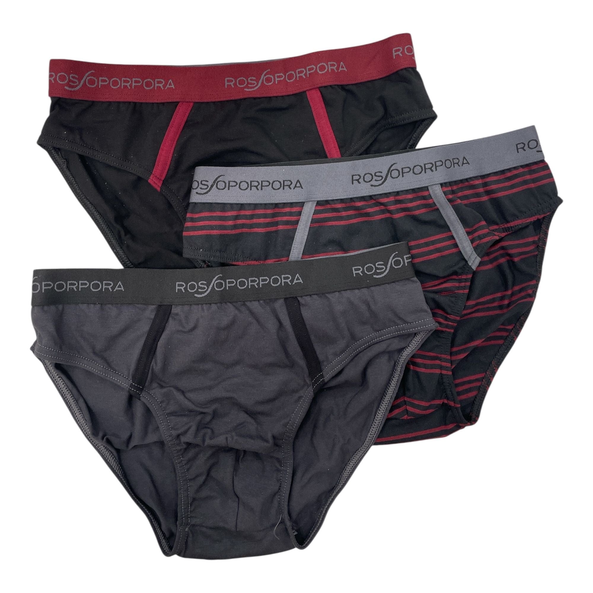 TRI - PACK SLIP COTONE ELASTICIZZATO CON ELASTICO ESTERNO ROSSOPORPORA ART.US2117 - Boutique dell'Intimo e del Neonato