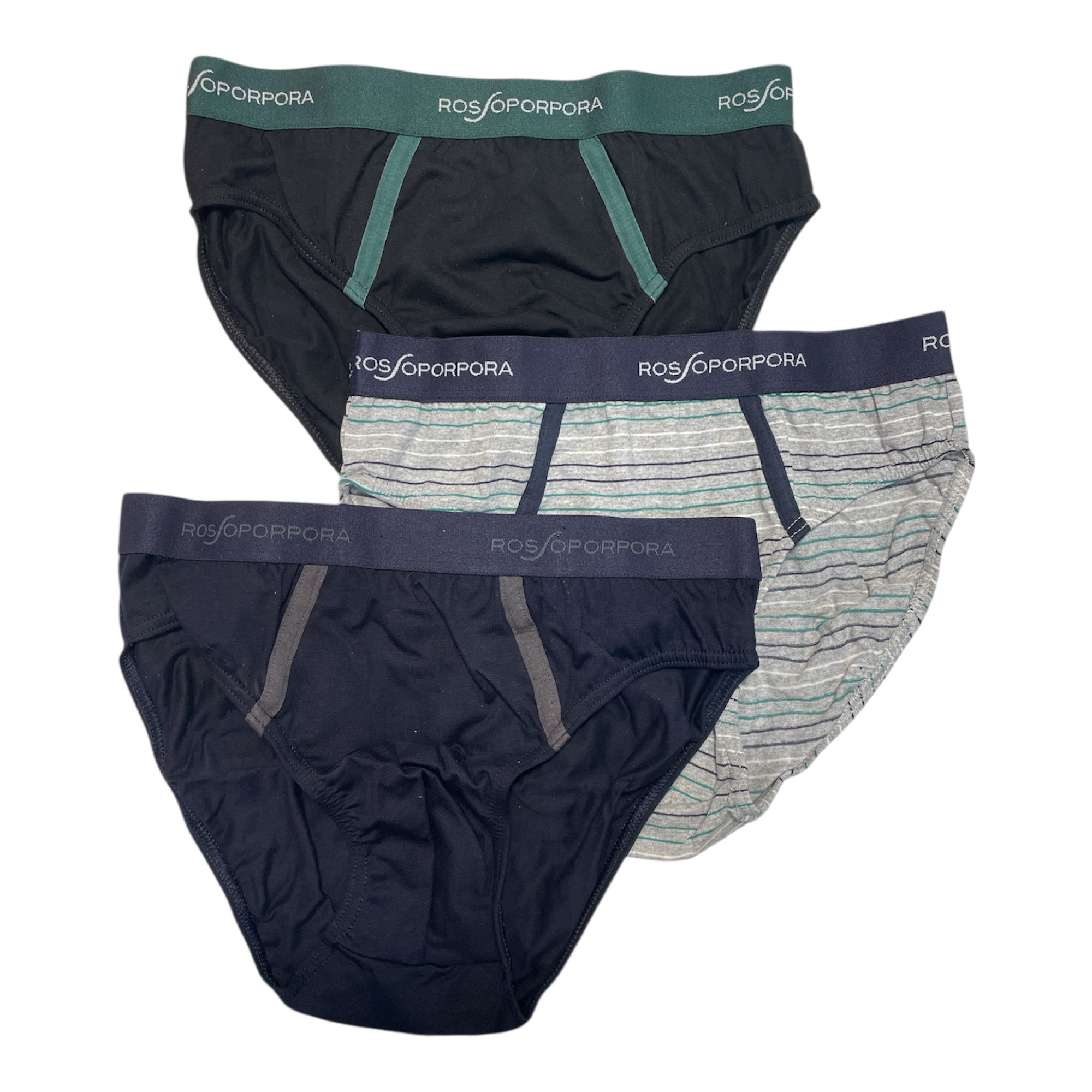 Tri - Pack Slip Uomo Cotone Elasticizzato con Elastico Esterno Rossoporpora Art.US2019 - Boutique dell'Intimo e del Neonato