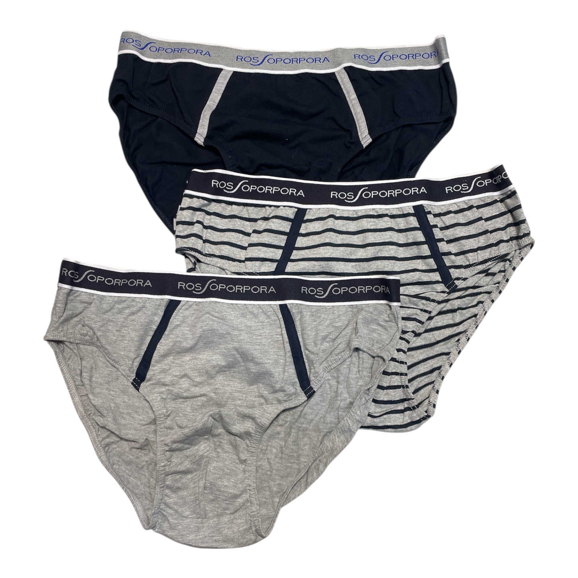 Tri - Pack Slip Uomo Cotone Elasticizzato con Elastico Esterno Rossoporpora Art.US2035 - Boutique dell'Intimo e del Neonato
