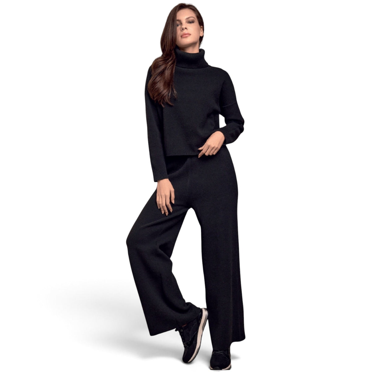 Tuta Donna Maglia Collo Alto Morbida + Pantalone Palazzo Serie Living Lormar Art.454663 - Boutique dell'Intimo e del Neonato