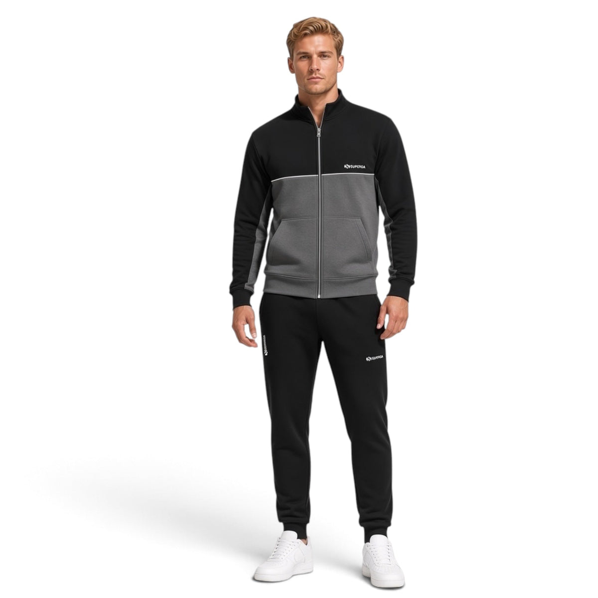 Tuta Uomo Felpa Full Zip in Cotone Superga Art.SMW26352 - Boutique dell'Intimo e del Neonato
