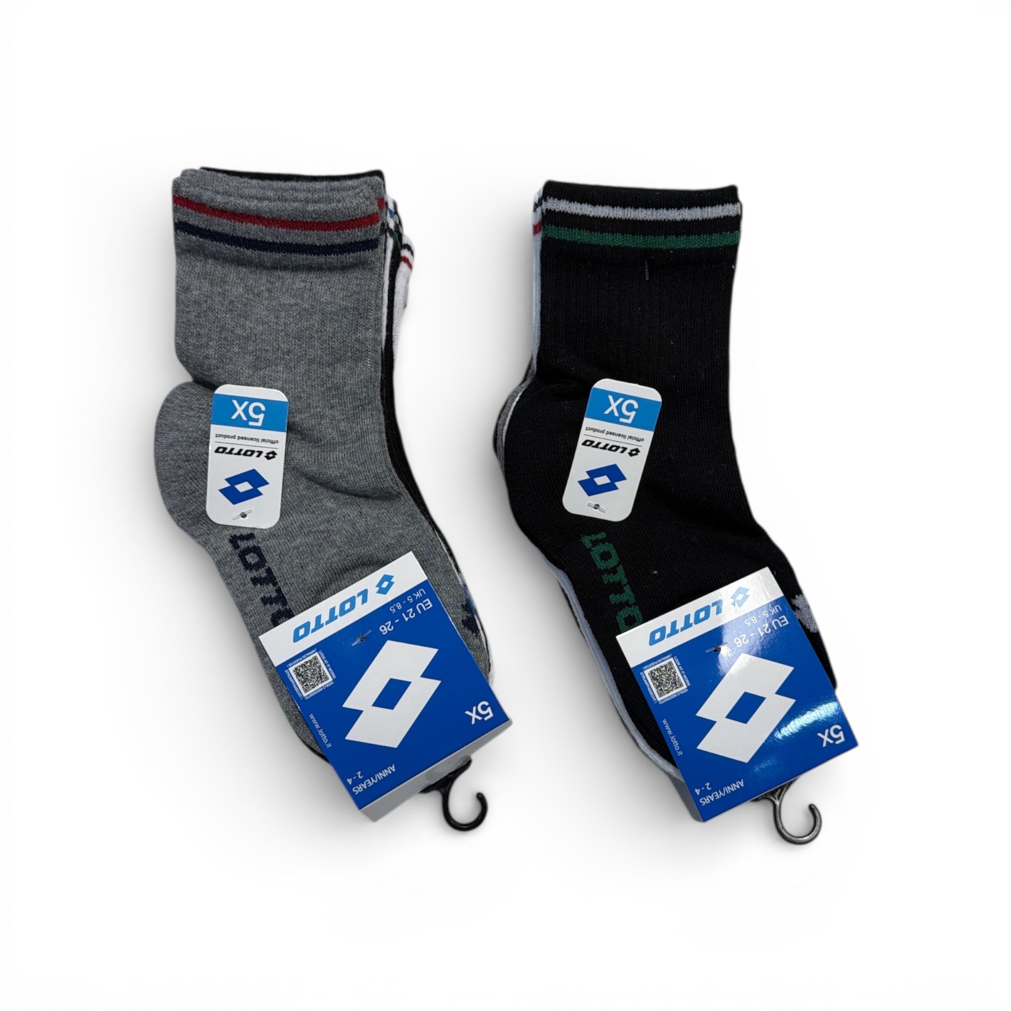 5 - Pack Calza Midi Quarter Bimbo Bike in Cotone Lotto Art.HIKING_B_2 - Boutique dell'Intimo e del Neonato