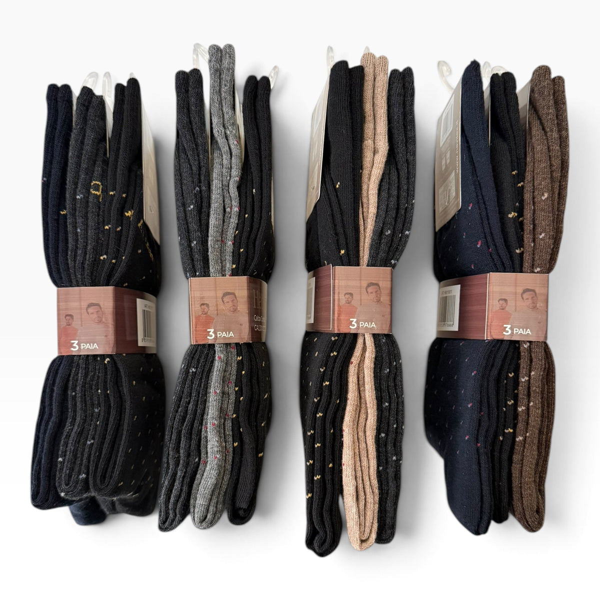 Tri-Pack Calza Corta Uomo Fantasia in Caldo Cotone Cotton's Art.HM116