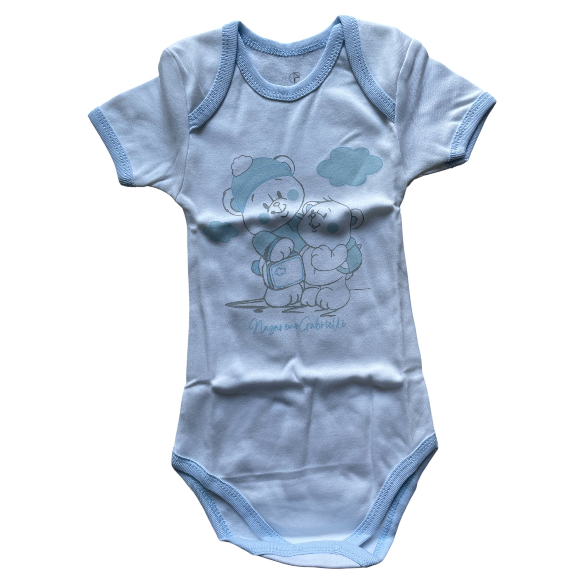 Bi - Pack Body Neonato Mezza Manica Americano Fantasie in Caldo Cotone Nazareno Gabrielli Art.NG209 - Boutique dell'Intimo e del Neonato