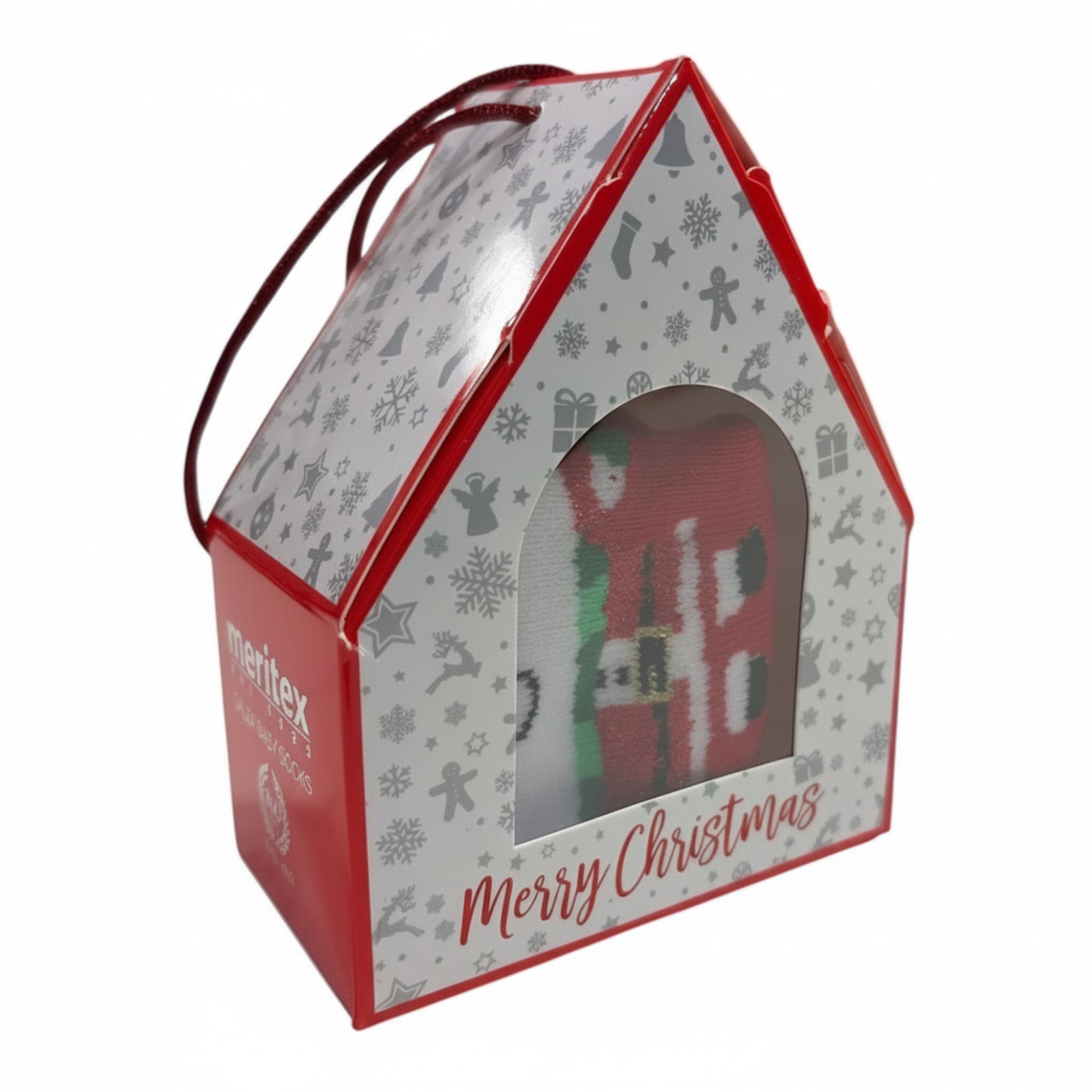 Box Calza Neonato Antiscivolo Natalizio in Caldo Cotone Meritex Art.4469N - Boutique dell'Intimo e del Neonato