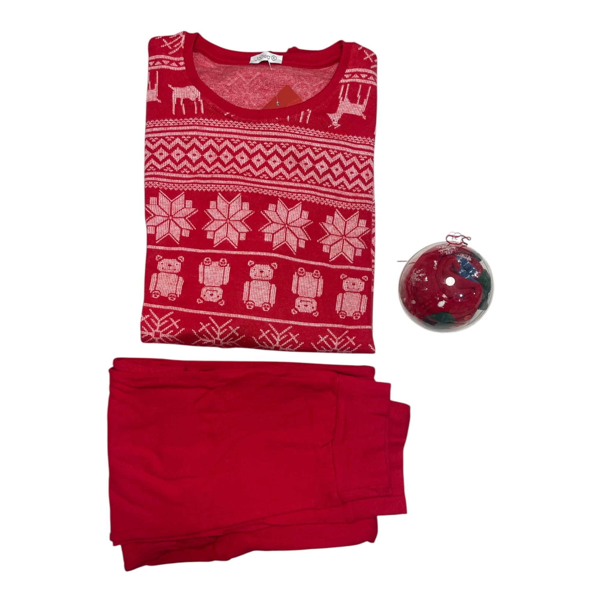 Box Pigiama Donna Lungo + Antiscivolo Natalizio Jadea Art.5226 - Boutique dell'Intimo e del Neonato