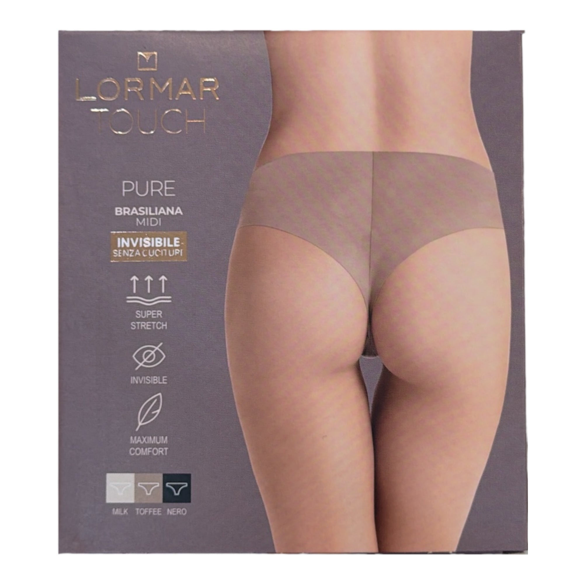 Brasiliana Donna Midi Invisibile Senza Cuciture Lormar Art.PURE 02444L - Boutique dell'Intimo e del Neonato