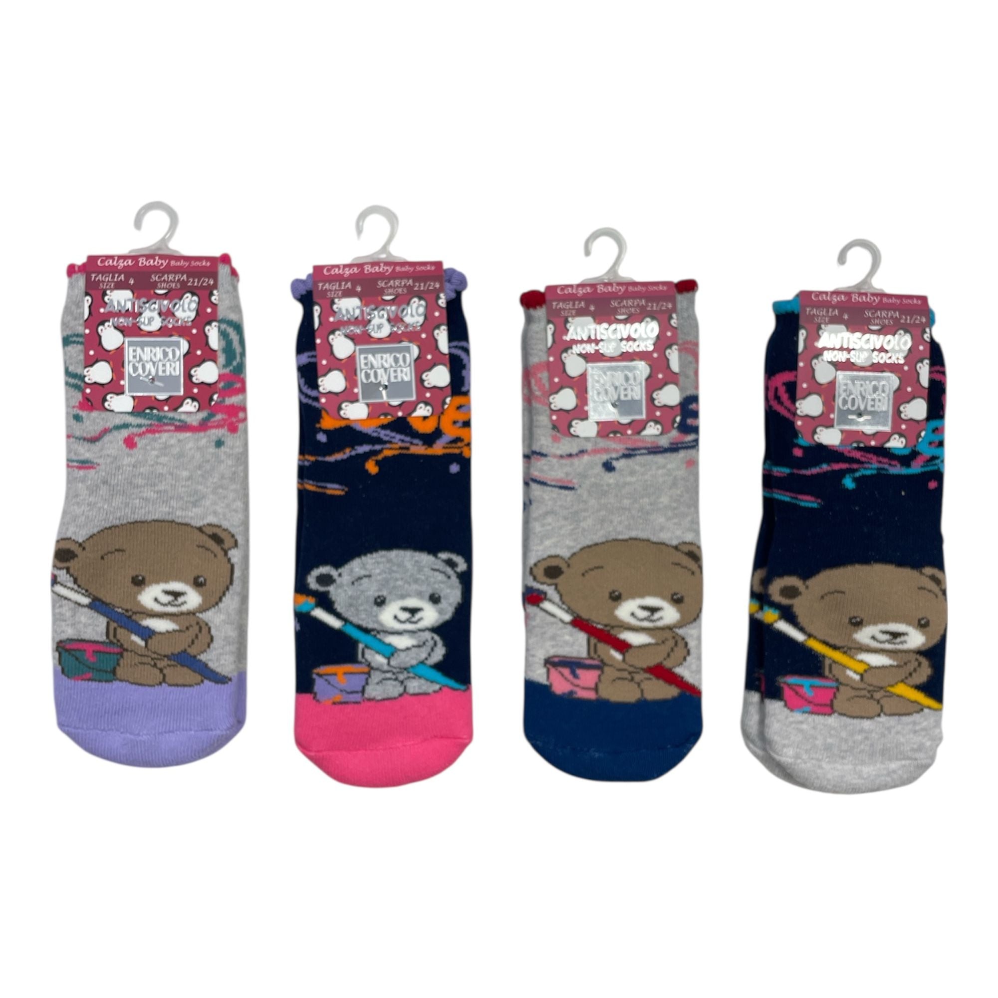 Calza Antiscivolo Neonata in Caldo Cotone Enrico Coveri Art.SWEET208 - Boutique dell'Intimo e del Neonato