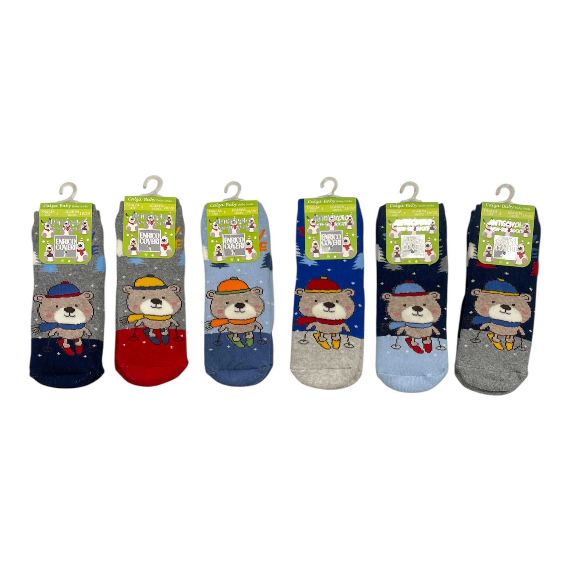 Calza Antiscivolo Neonato in Caldo Cotone Enrico Coveri Art.BONBON201 - Boutique dell'Intimo e del Neonato