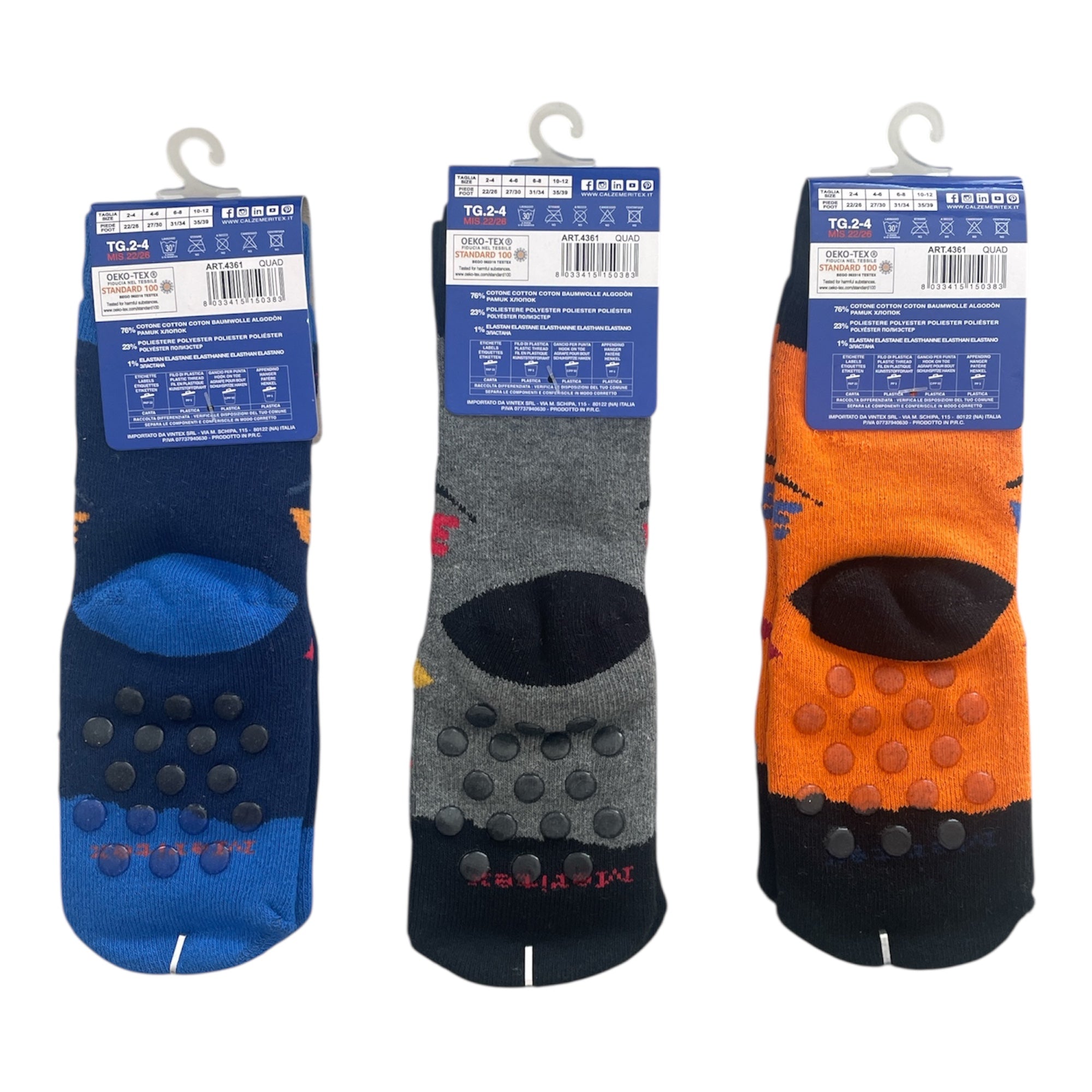 Calza Bimbo Antiscivolo in Caldo Cotone Meritex Art.4361 QUAD - Boutique dell'Intimo e del Neonato