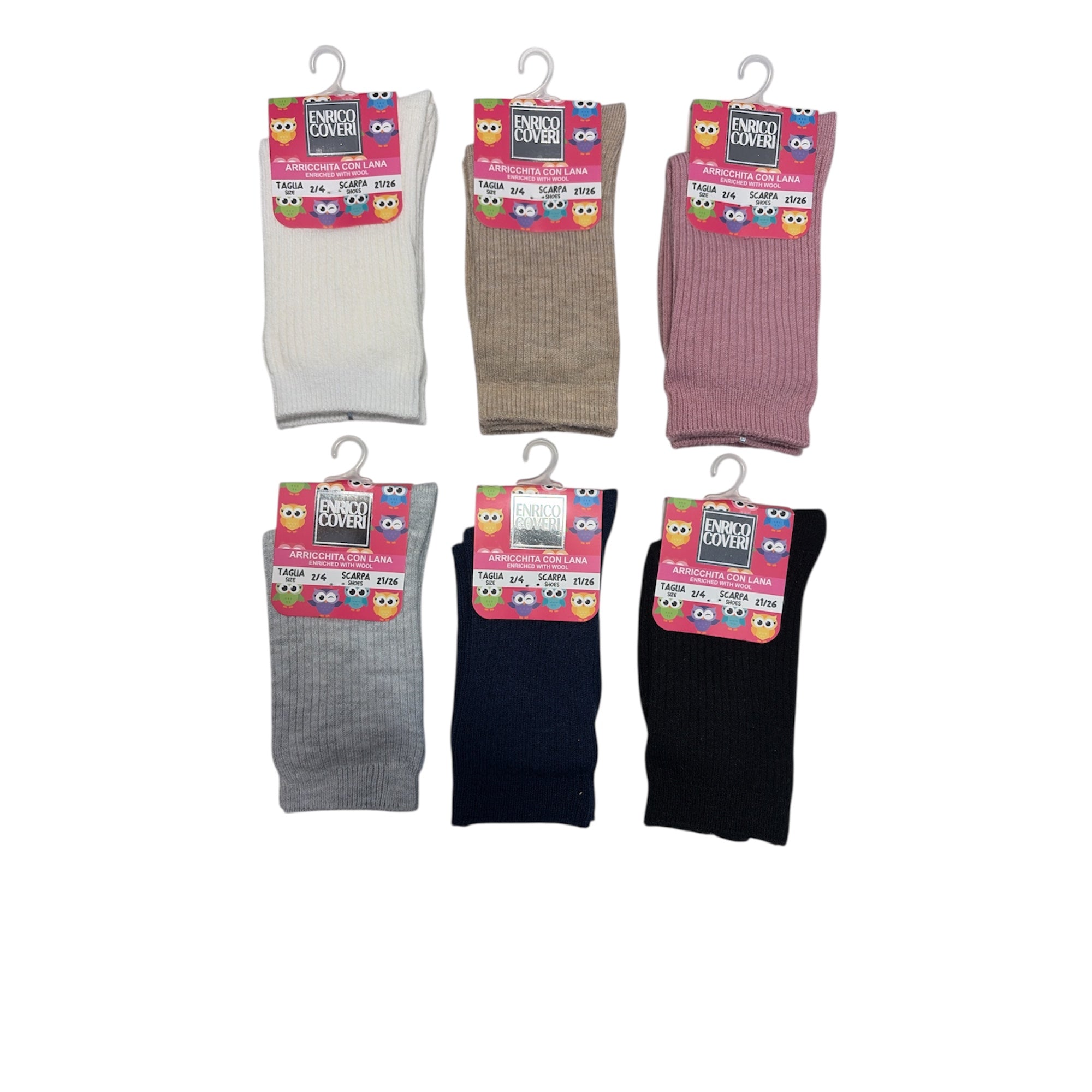 Calza Corta Bimba in Caldo Cotone con Lana Enrico Coveri Art.EVELIN - GM - 2SS - Boutique dell'Intimo e del Neonato